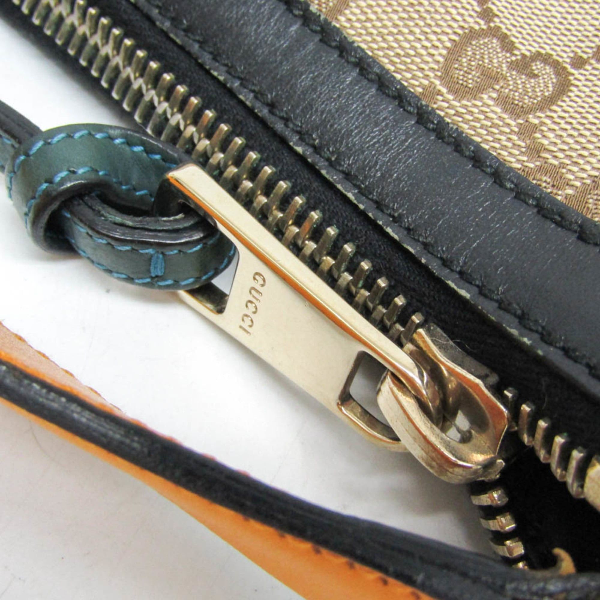 Gucci Gucci GG Canvas 282333 Women's GG Canvas,Leather Shoulder Bag Beige,Black Size ONE SIZE - 10 Thumbnail