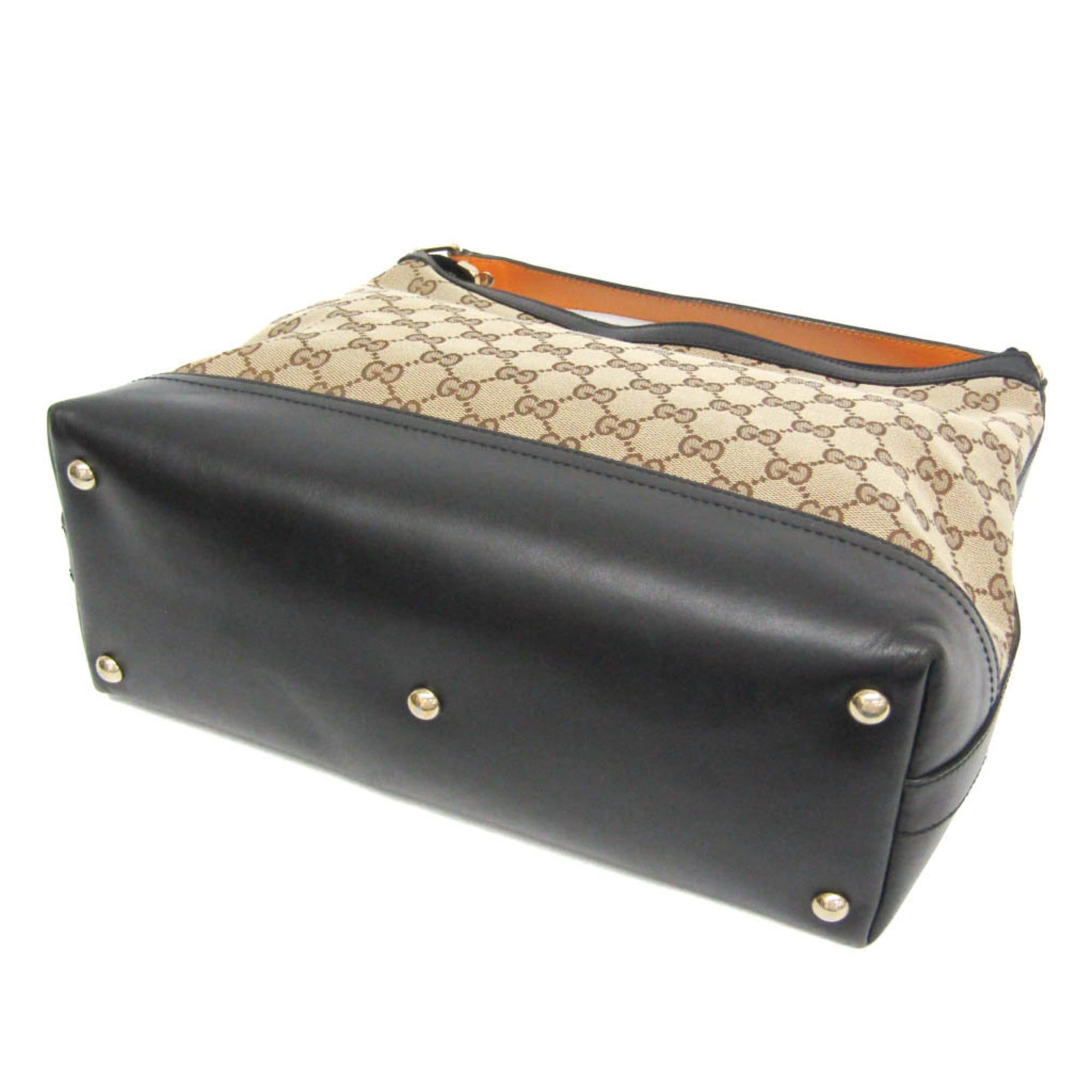 Gucci Gucci GG Canvas 282333 Women's GG Canvas,Leather Shoulder Bag Beige,Black Size ONE SIZE - 2 Thumbnail