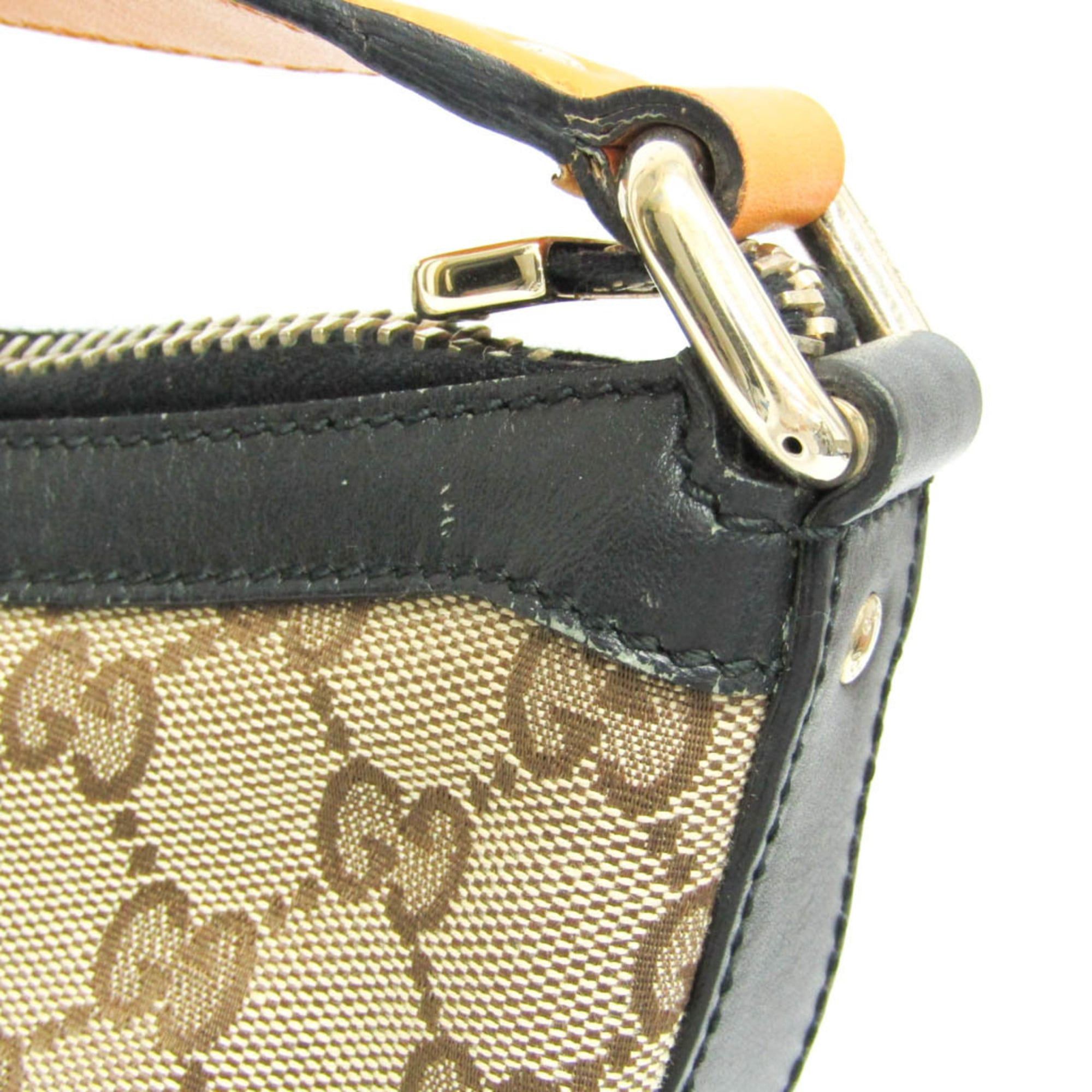 Gucci Gucci GG Canvas 282333 Women's GG Canvas,Leather Shoulder Bag Beige,Black Size ONE SIZE - 8 Thumbnail