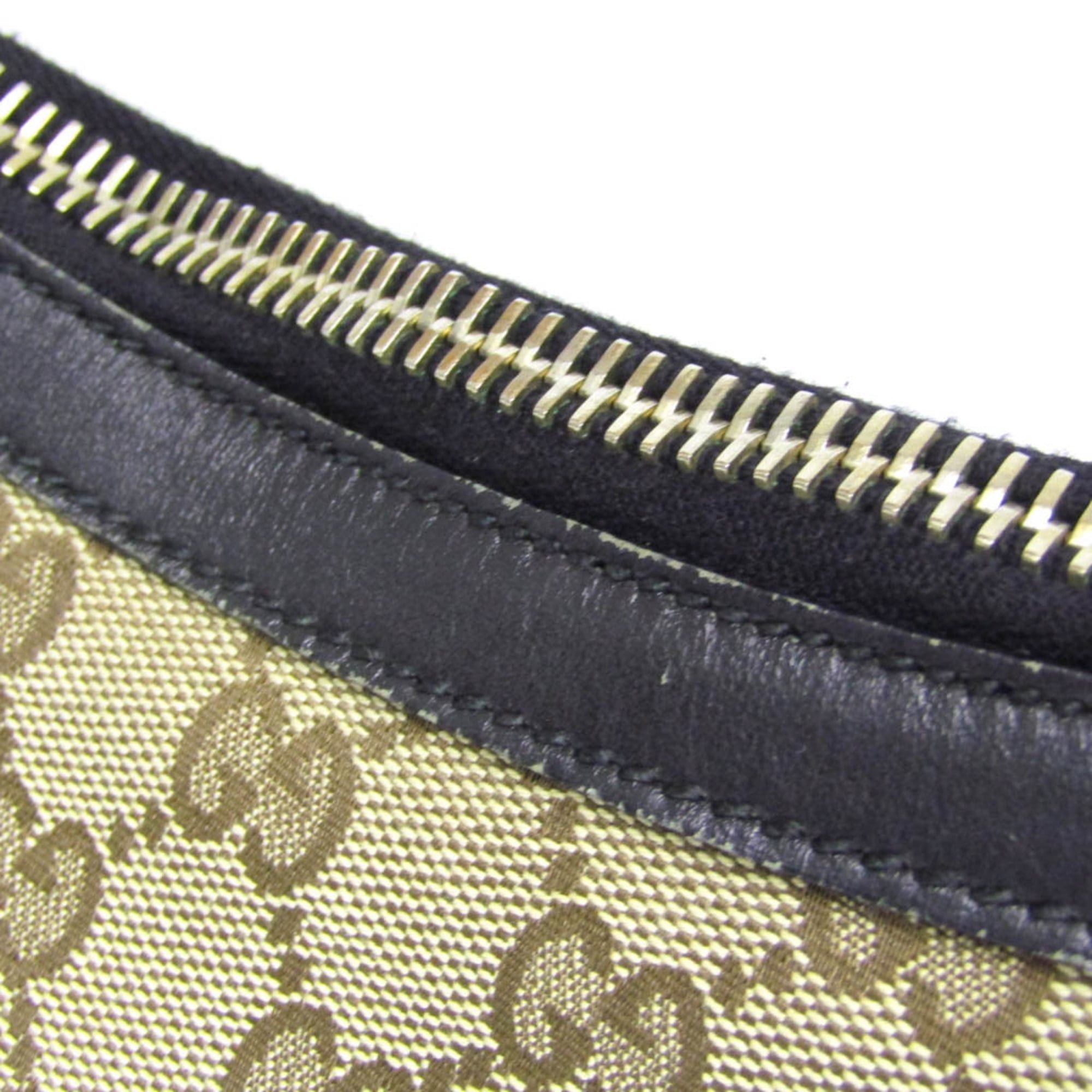 Gucci Gucci GG Canvas 282333 Women's GG Canvas,Leather Shoulder Bag Beige,Black Size ONE SIZE - 9 Thumbnail