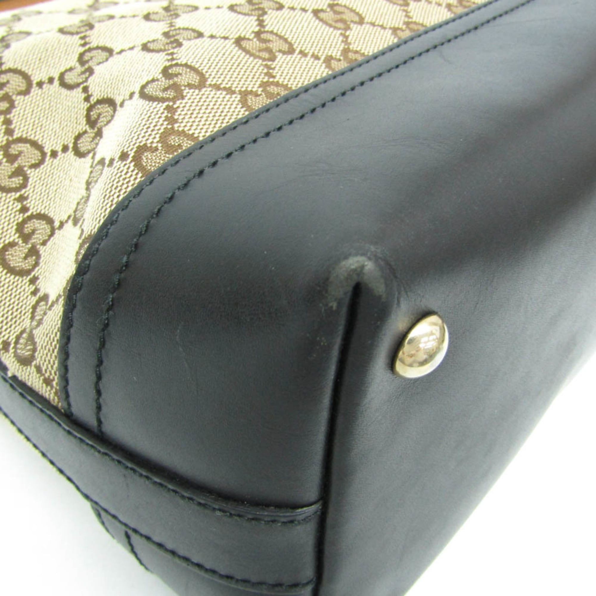 Gucci Gucci GG Canvas 282333 Women's GG Canvas,Leather Shoulder Bag Beige,Black Size ONE SIZE - 4 Thumbnail