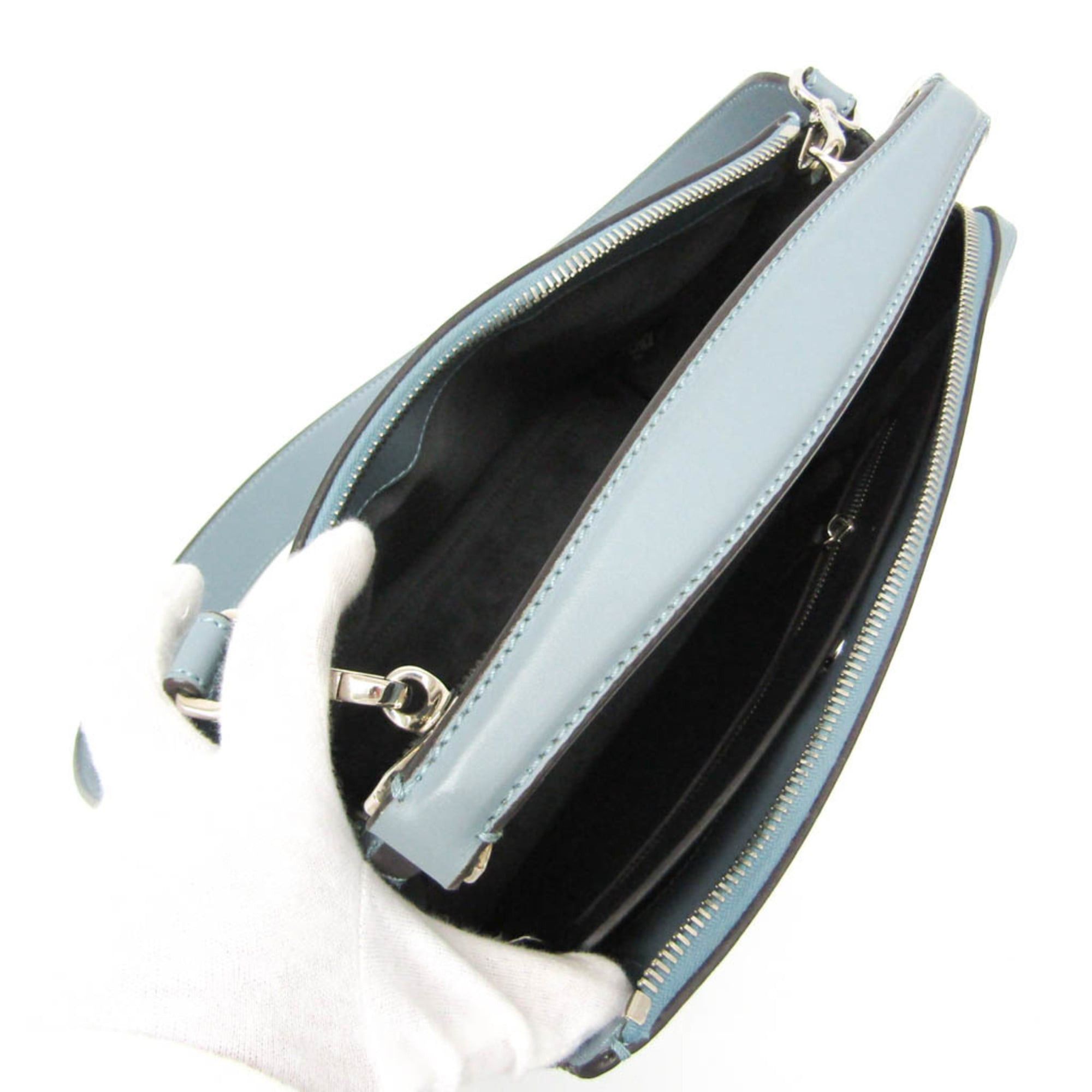 Fendi Fendi Dotcom 8BN293 Women's Leather Handbag Light Blue Size ONE SIZE - 4 Thumbnail