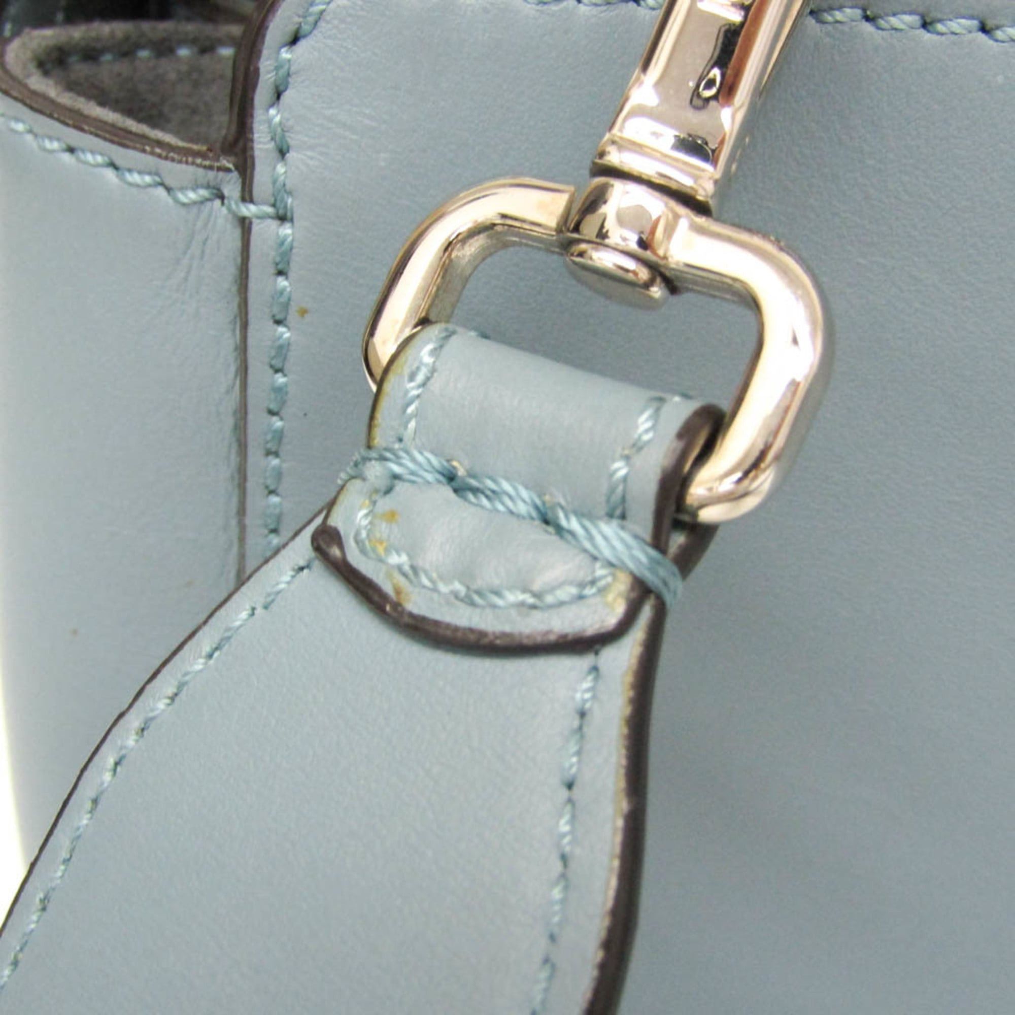 Fendi Fendi Dotcom 8BN293 Women's Leather Handbag Light Blue Size ONE SIZE - 13 Thumbnail