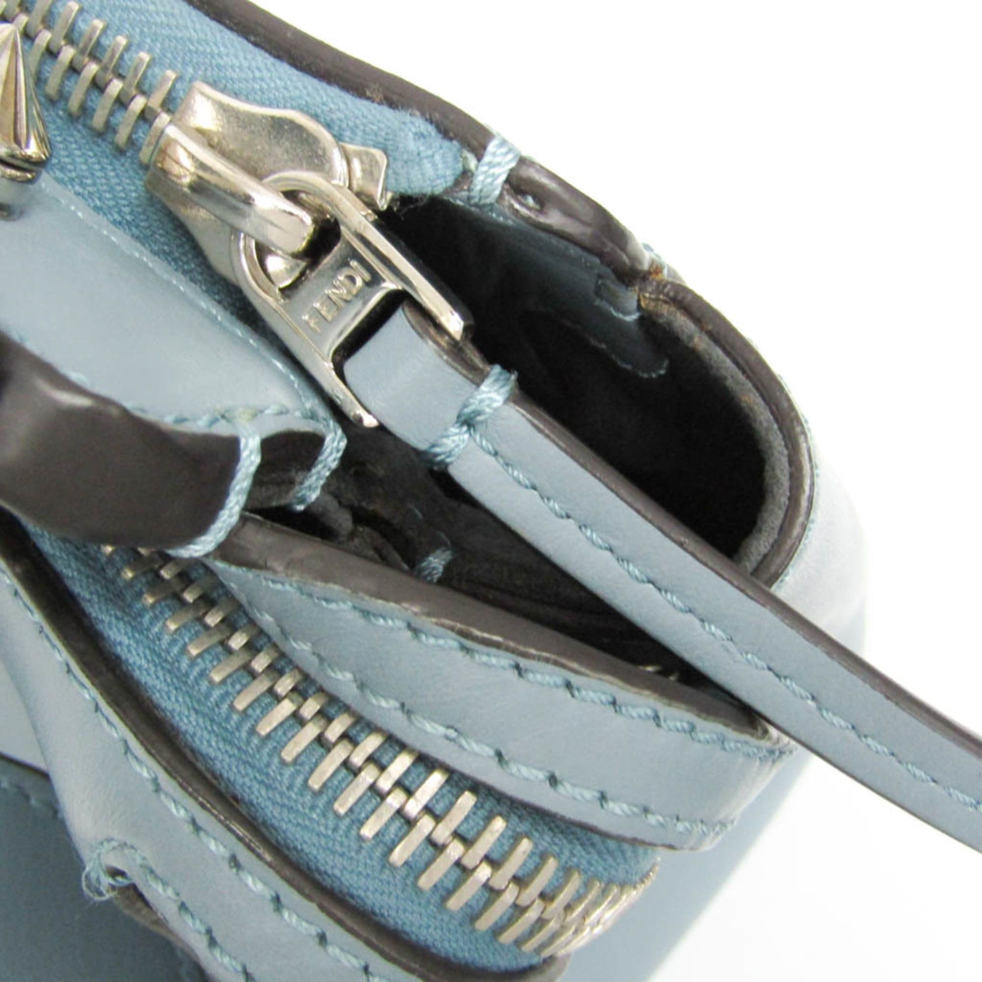 Fendi Fendi Dotcom 8BN293 Women's Leather Handbag Light Blue Size ONE SIZE - 11 Thumbnail
