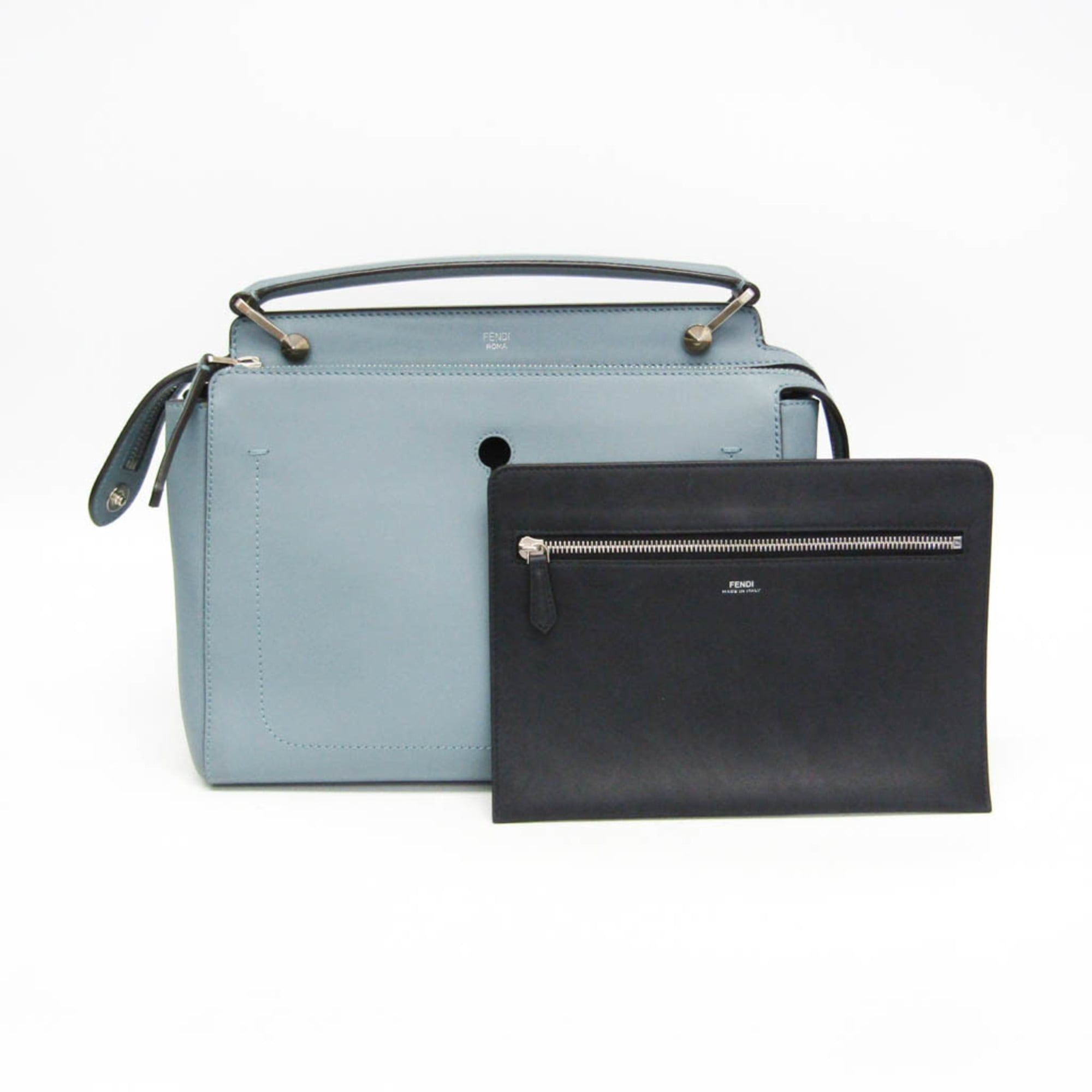 Fendi Fendi Dotcom 8BN293 Women's Leather Handbag Light Blue Size ONE SIZE - 2 Thumbnail