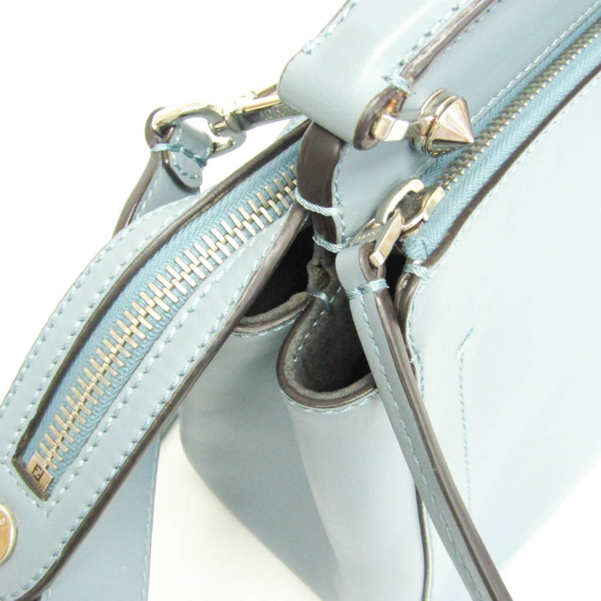 Fendi Fendi Dotcom 8BN293 Women's Leather Handbag Light Blue Size ONE SIZE - 12 Thumbnail