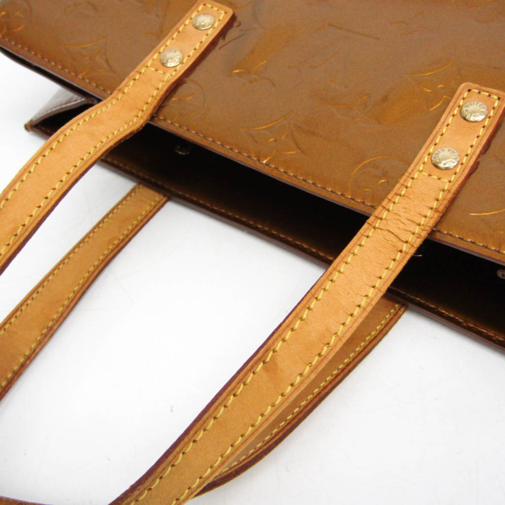 Louis Vuitton Louis Vuitton Monogram Vernis Reade MM M91143 Women's Handbag Bronze Size ONE SIZE - 8 Thumbnail