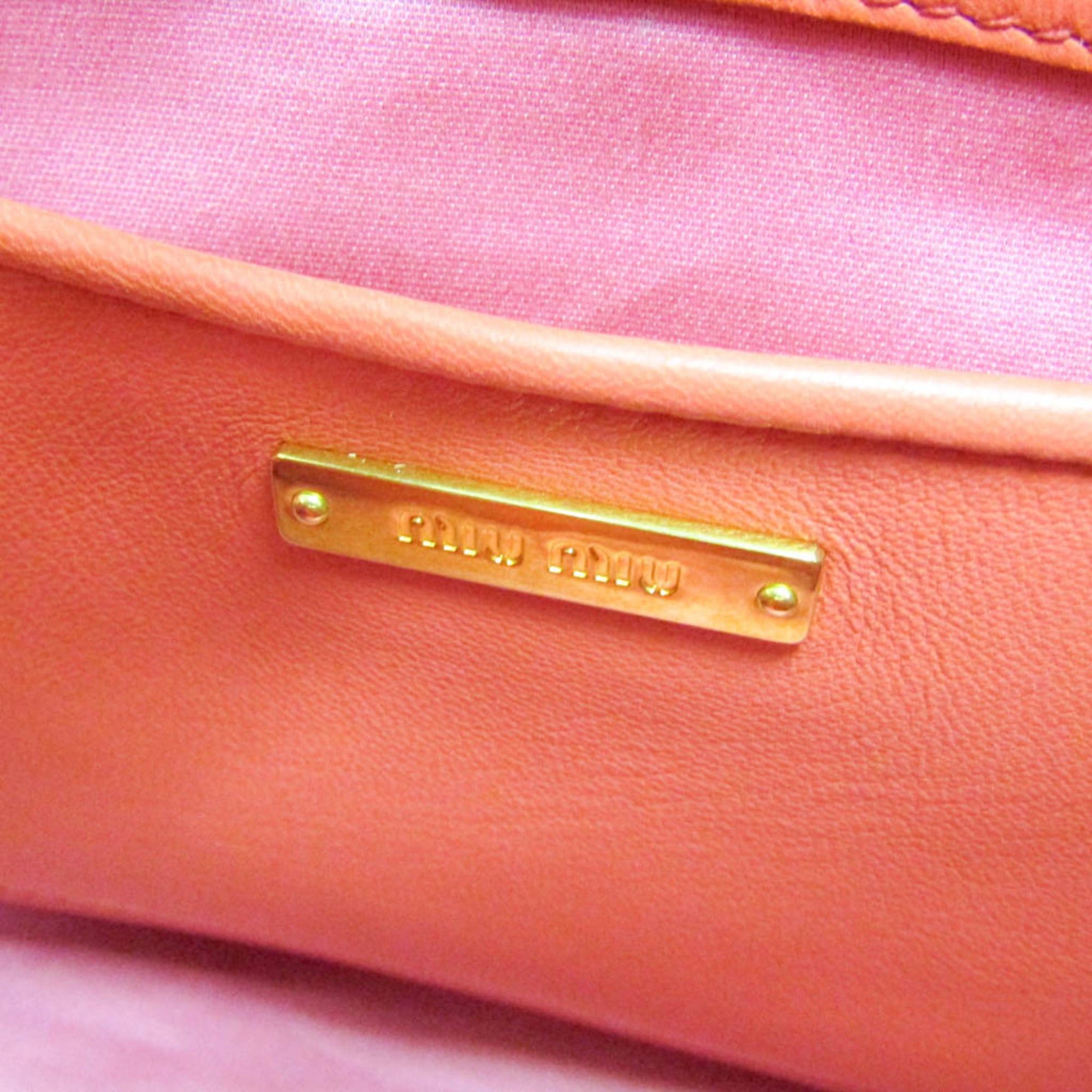 Miu Miu Miu Miu Matelasse Women's Leather Handbag,Shoulder Bag Salmon Pink Size ONE SIZE - 17 Thumbnail