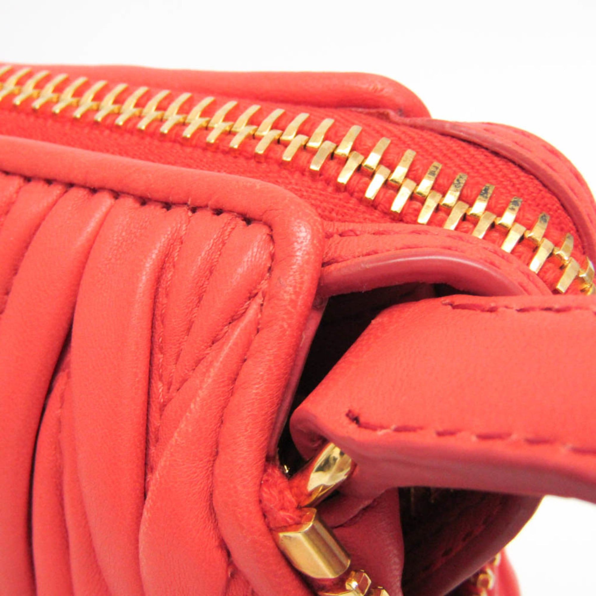 Miu Miu Miu Miu Matelasse Women's Leather Handbag,Shoulder Bag Salmon Pink Size ONE SIZE - 8 Thumbnail