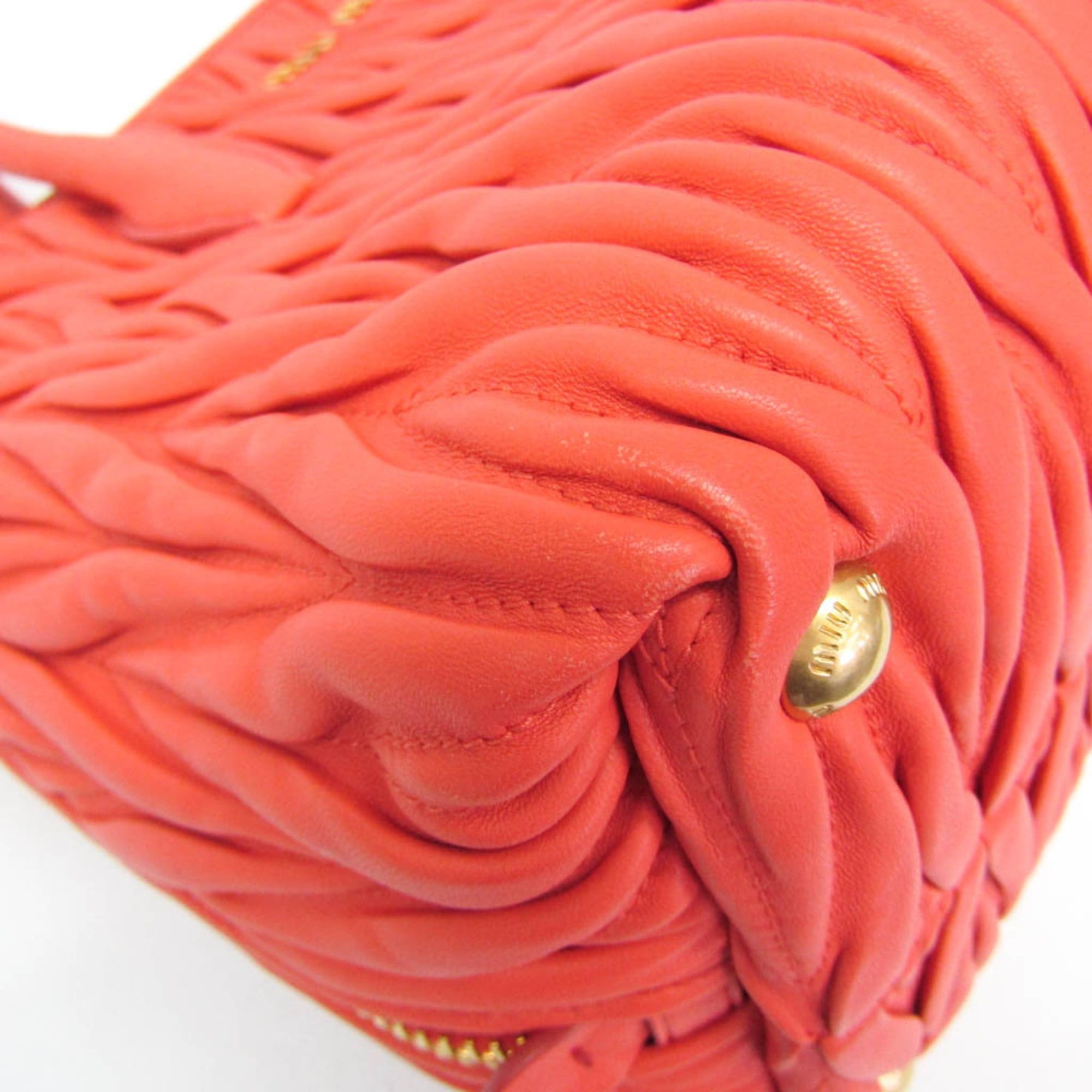 Miu Miu Miu Miu Matelasse Women's Leather Handbag,Shoulder Bag Salmon Pink Size ONE SIZE - 6 Thumbnail