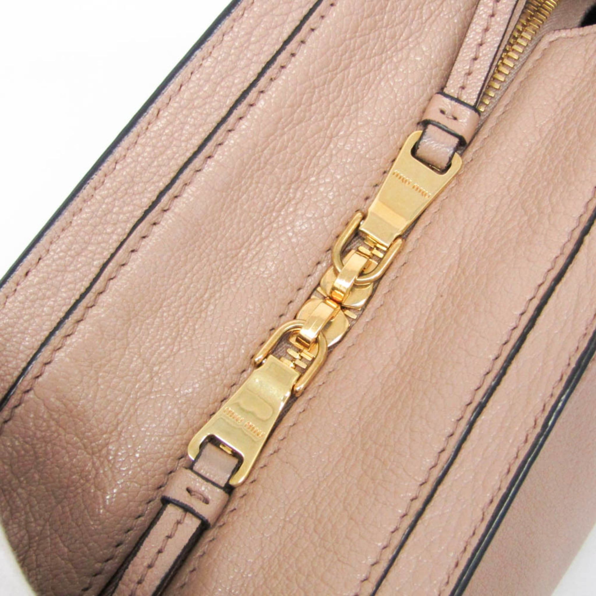 Miu Miu Miu Miu Madras 5BG143 Women's Leather Handbag,Shoulder Bag Pink Beige Size ONE SIZE - 12 Thumbnail