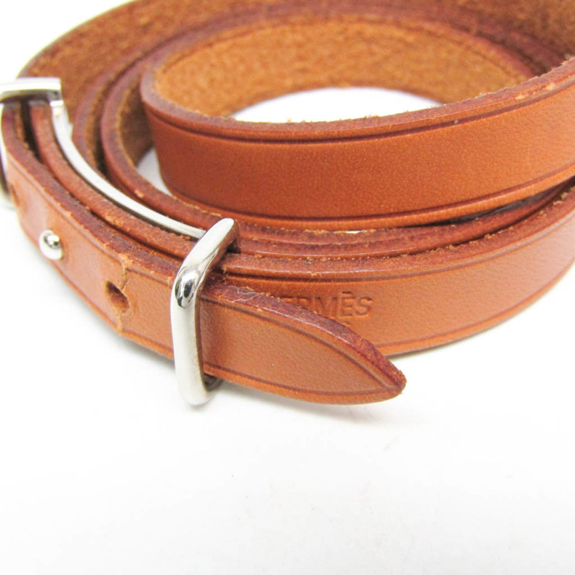 Hermes Hermes API II Choker Leather Bangle Brown Size ONE SIZE - 3 Thumbnail