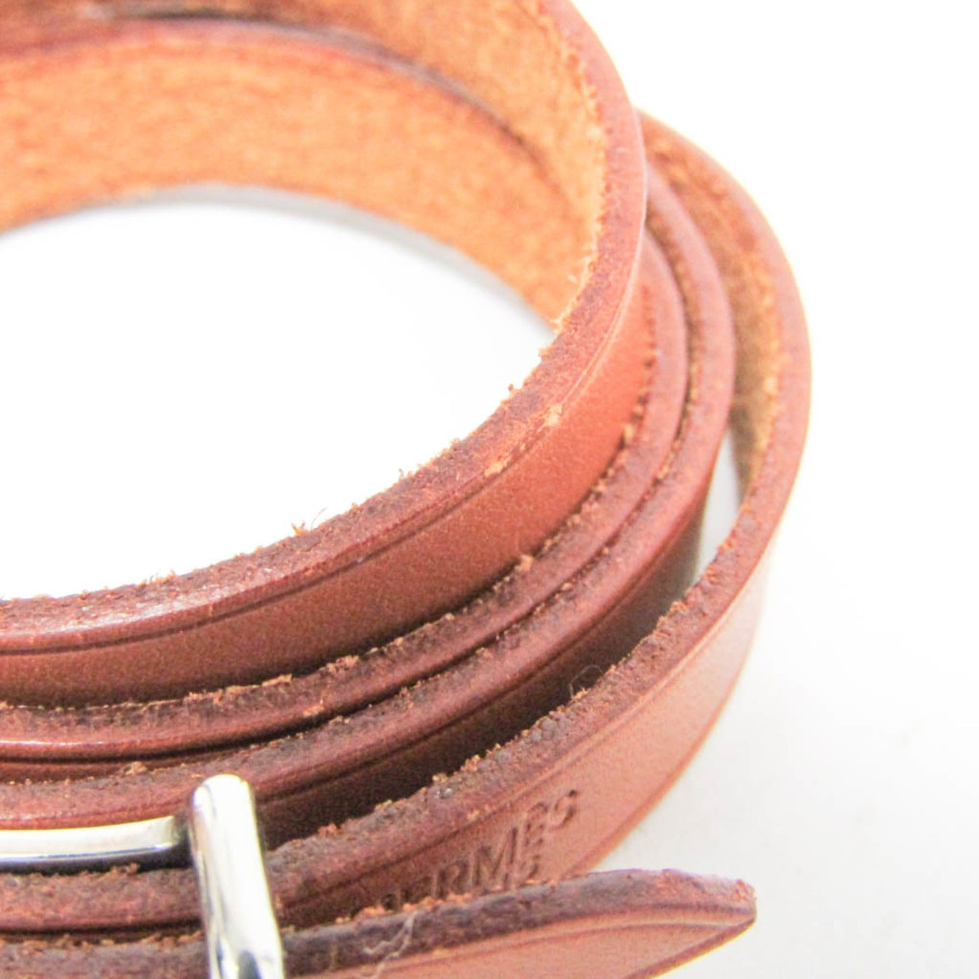 Hermes Hermes API II Choker Leather Bangle Brown Size ONE SIZE - 6 Thumbnail