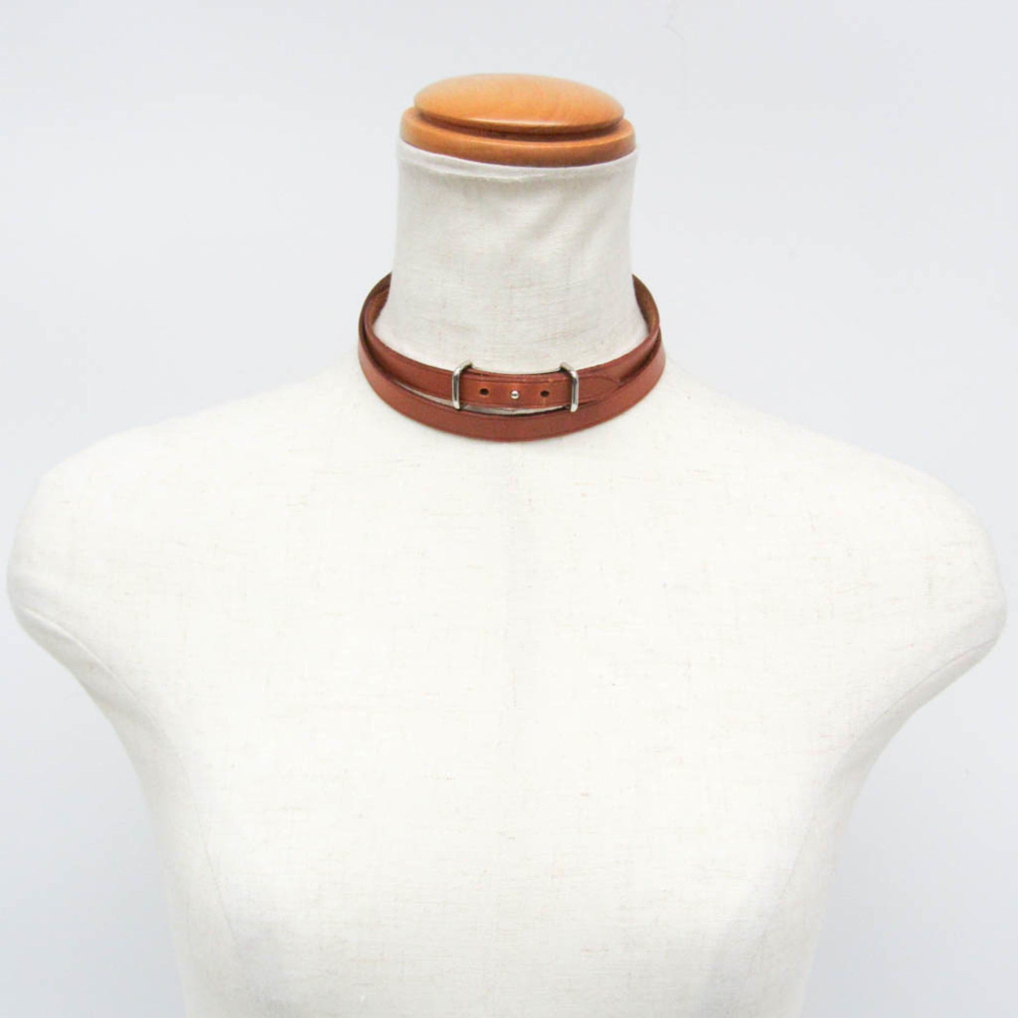 Hermes Hermes API II Choker Leather Bangle Brown Size ONE SIZE - 13 Thumbnail