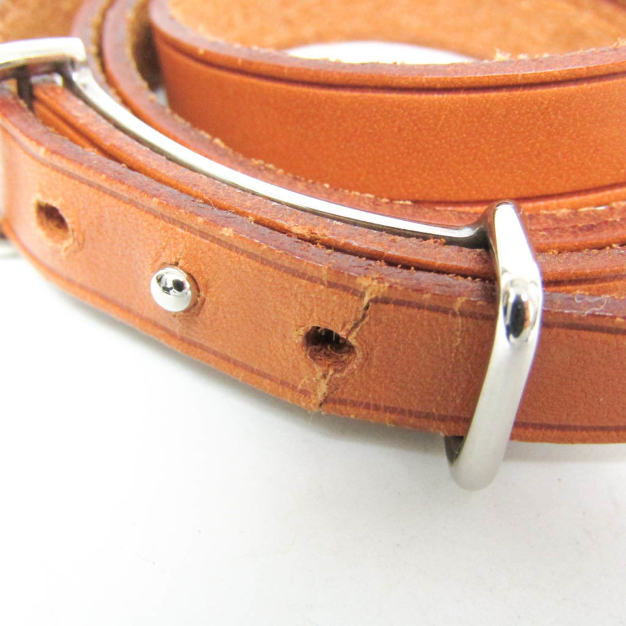 Hermes Hermes API II Choker Leather Bangle Brown Size ONE SIZE - 5 Thumbnail