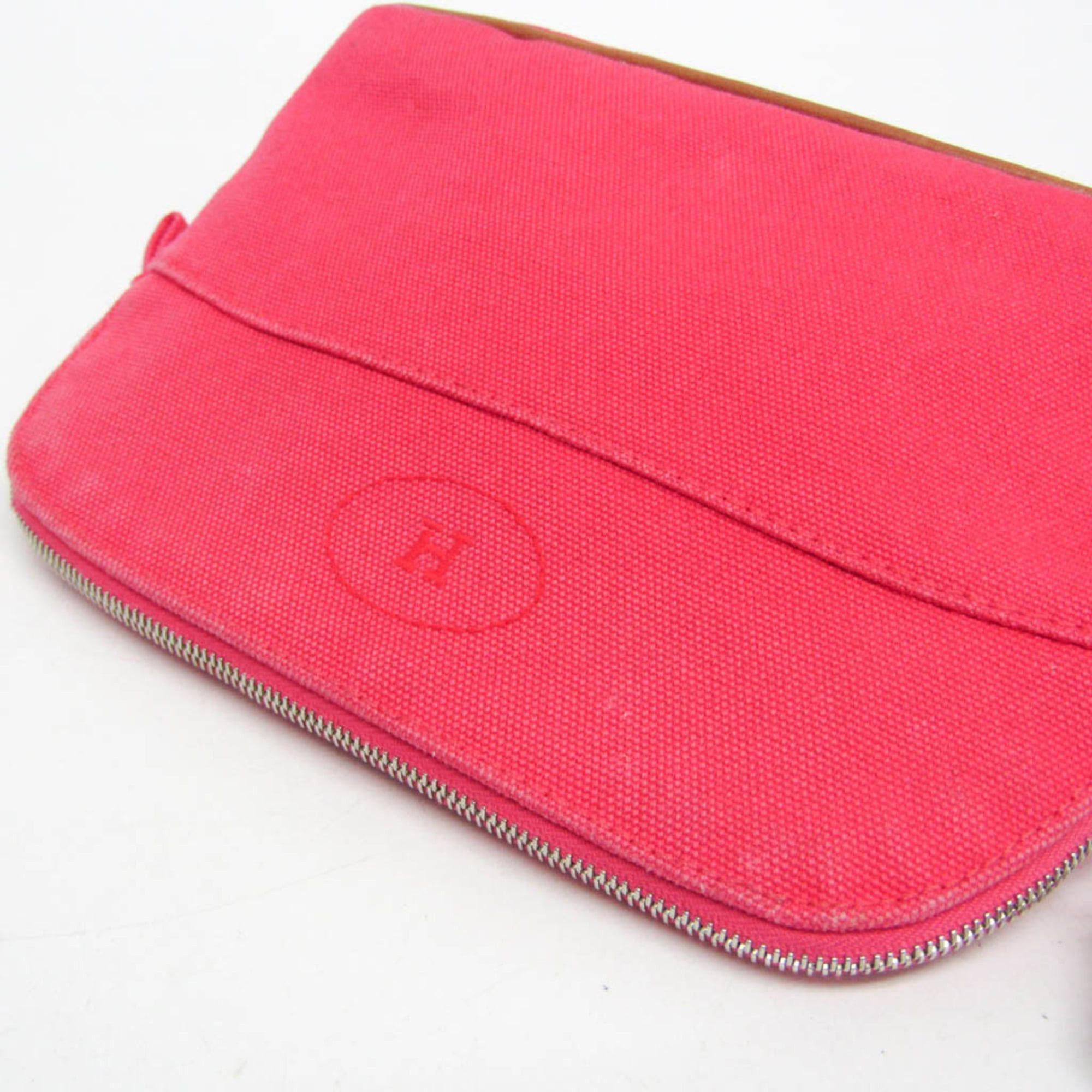 Hermes Hermes Bolide Mini Women's Cotton,Leather Pouch Brown,Pink Size ONE SIZE - 7 Thumbnail