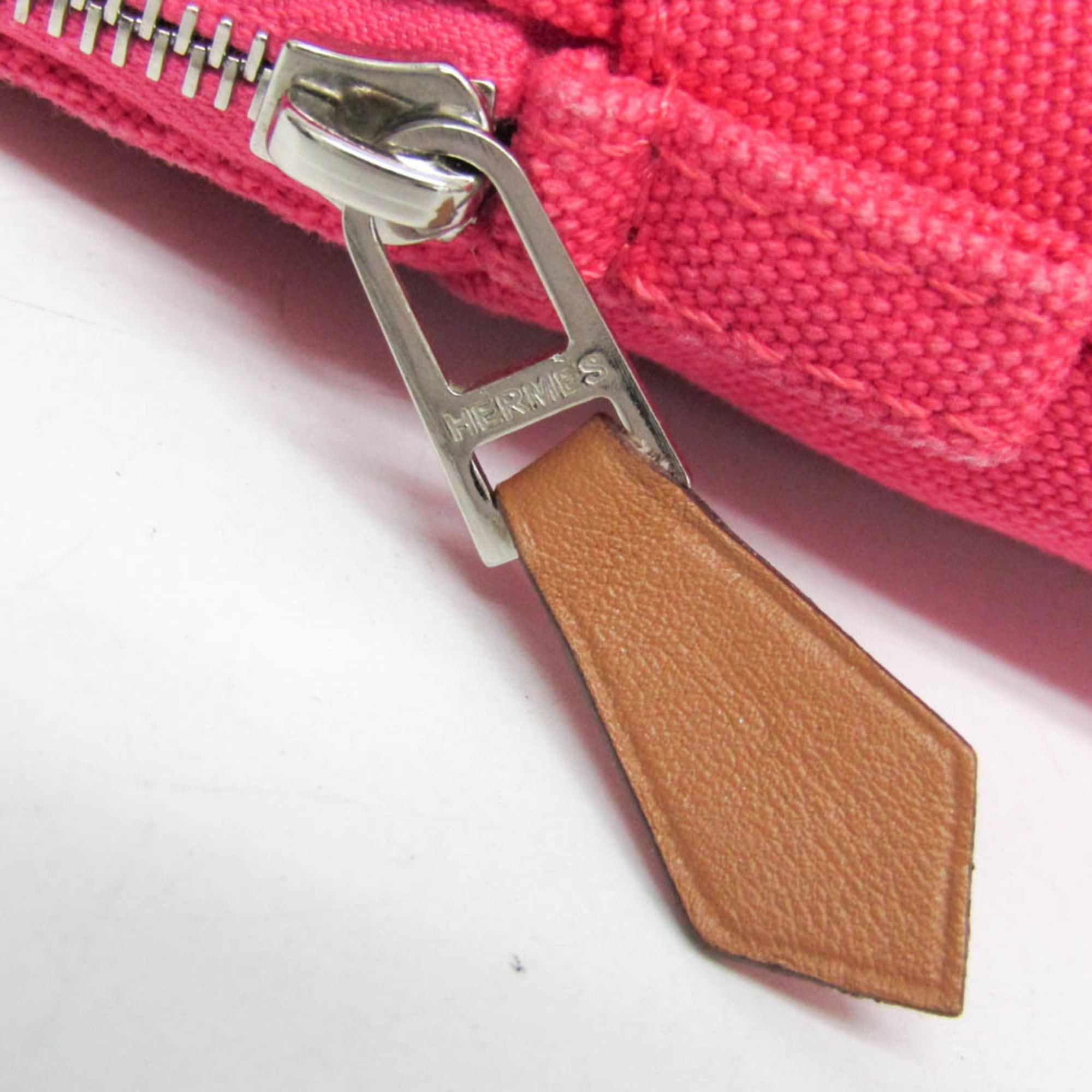 Hermes Hermes Bolide Mini Women's Cotton,Leather Pouch Brown,Pink Size ONE SIZE - 10 Thumbnail