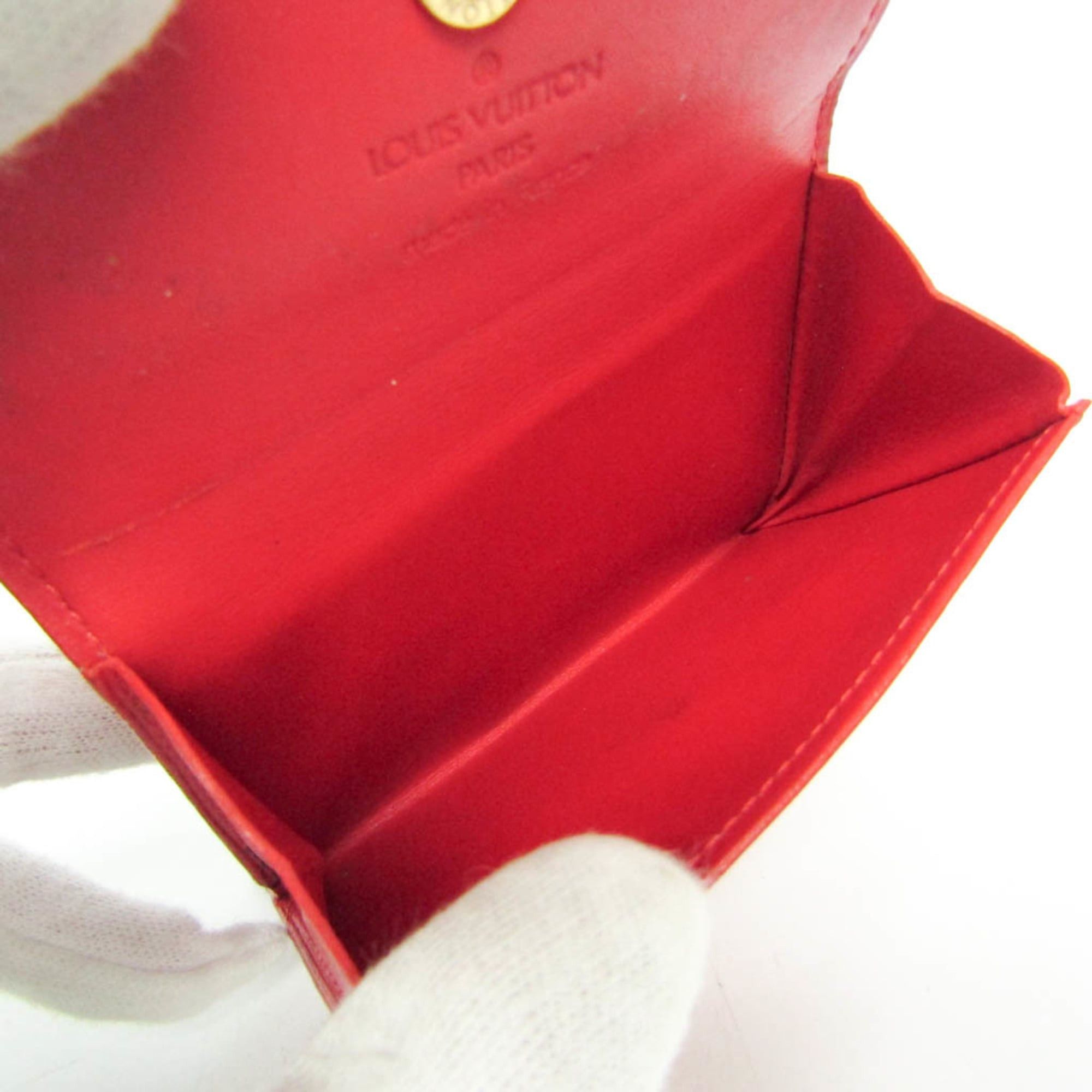 Louis Vuitton Louis Vuitton Monogram Vernis Ludlow M91090 Women's Monogram Vernis Coin Purse/coin Case Rouge Size ONE SIZE - 5 Thumbnail