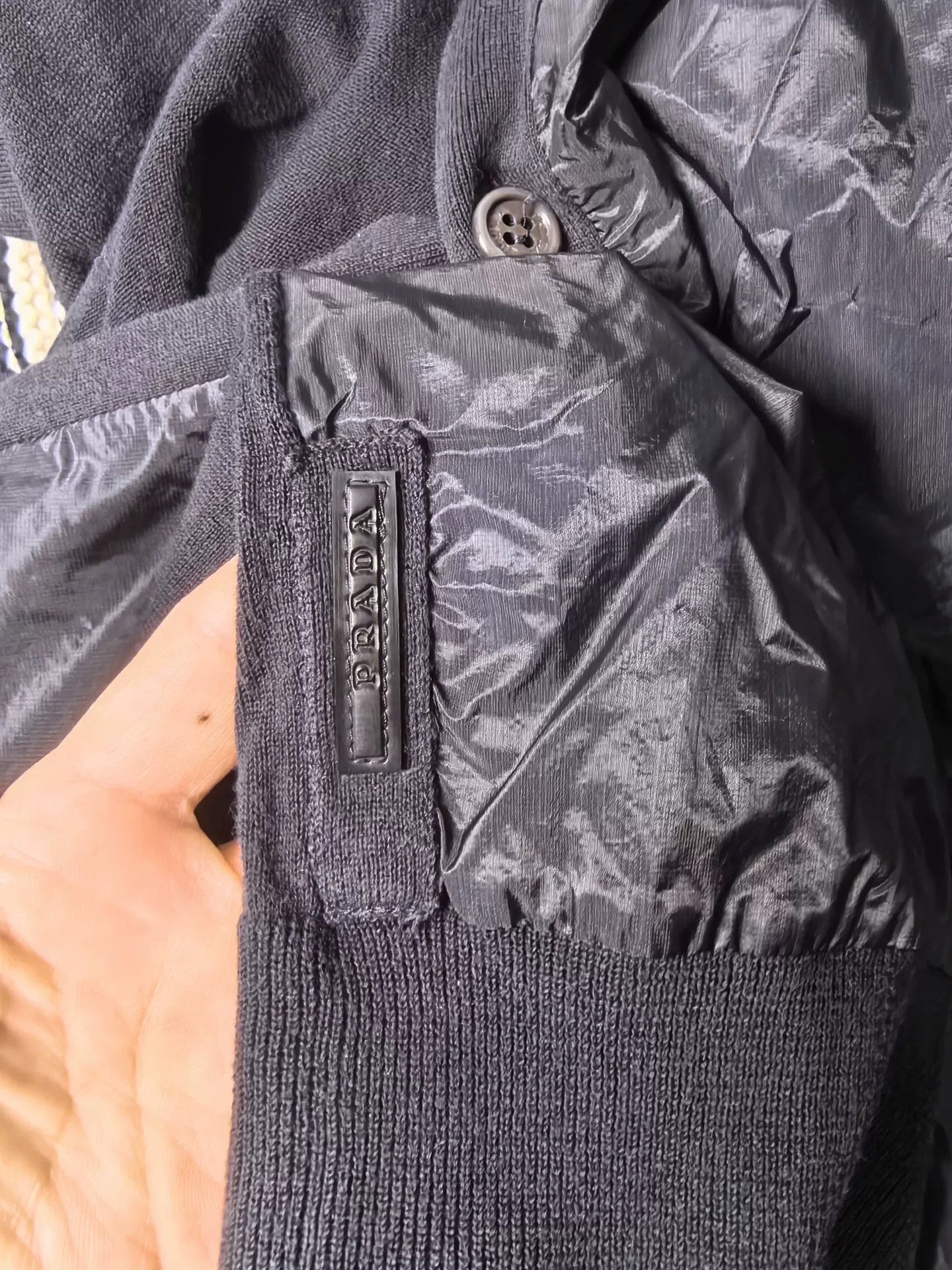 Prada Prada Nylon Panel Cardigan Size US M / EU 48-50 / 2 - 3 Thumbnail
