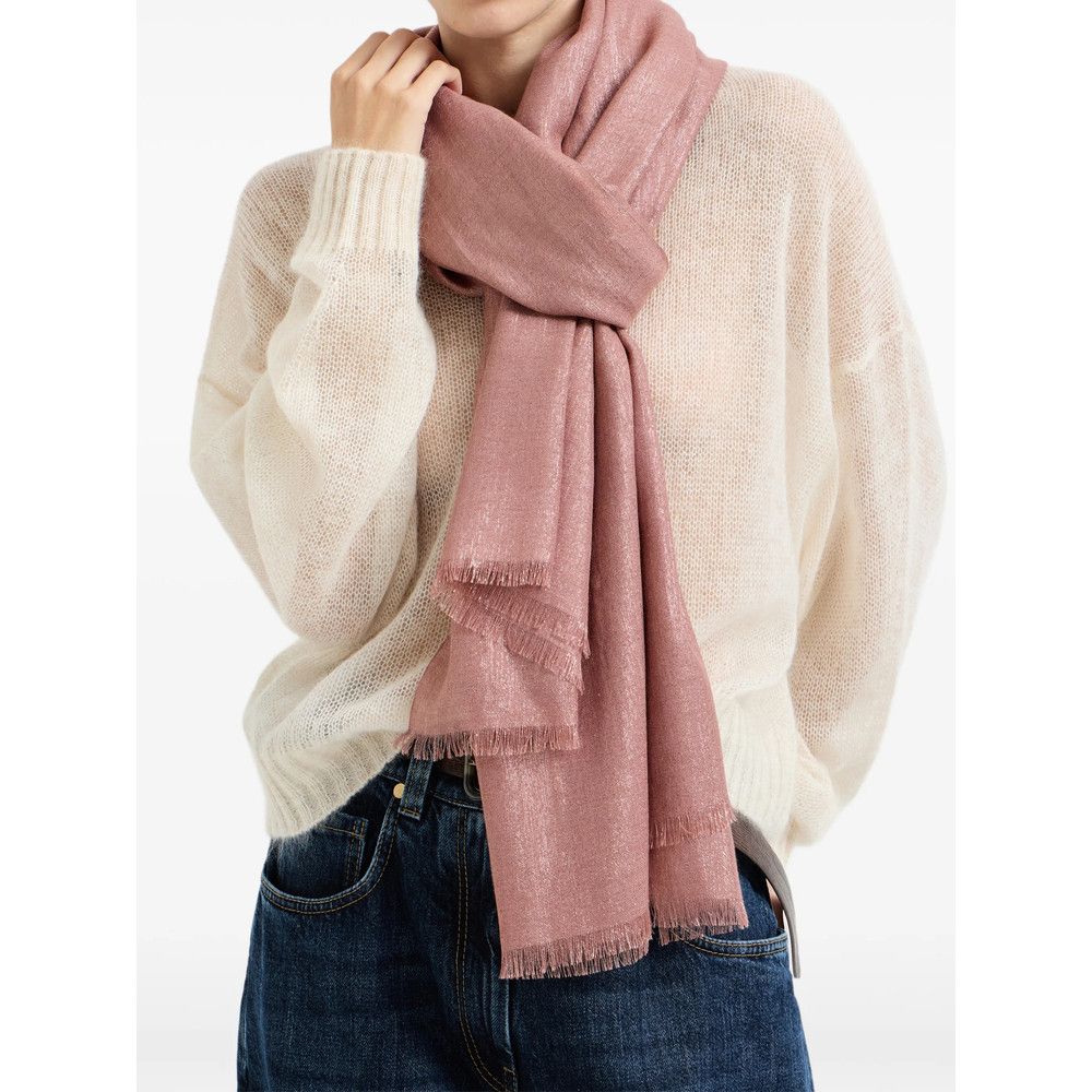 Brunello Cucinelli Brunello Cucinelli PINK Scarves Size ONE SIZE - 5 Thumbnail