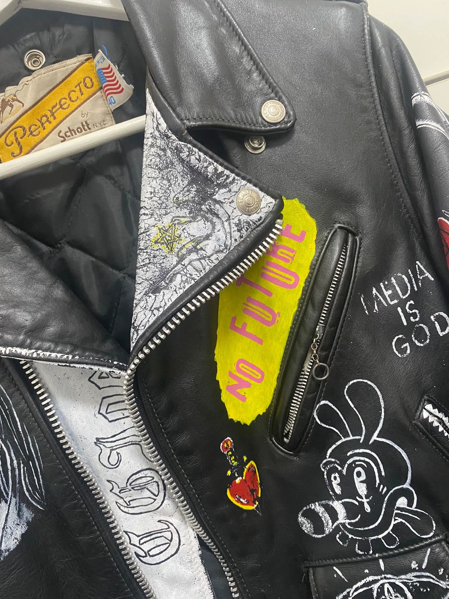 Schott Schott Hand-Painted Punk Leather Jacket Size US M / EU 48-50 / 2 - 9 Thumbnail