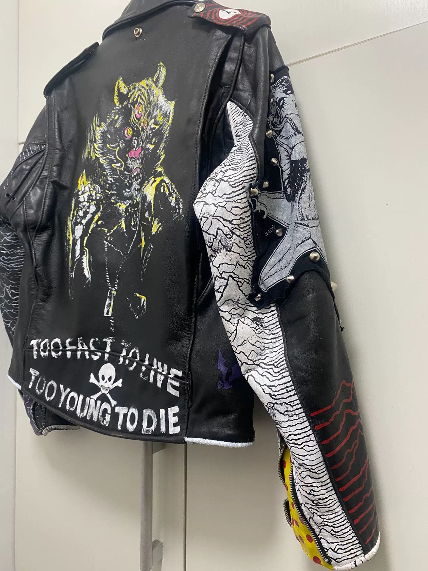 Schott Schott Hand-Painted Punk Leather Jacket Size US M / EU 48-50 / 2 - 6 Thumbnail