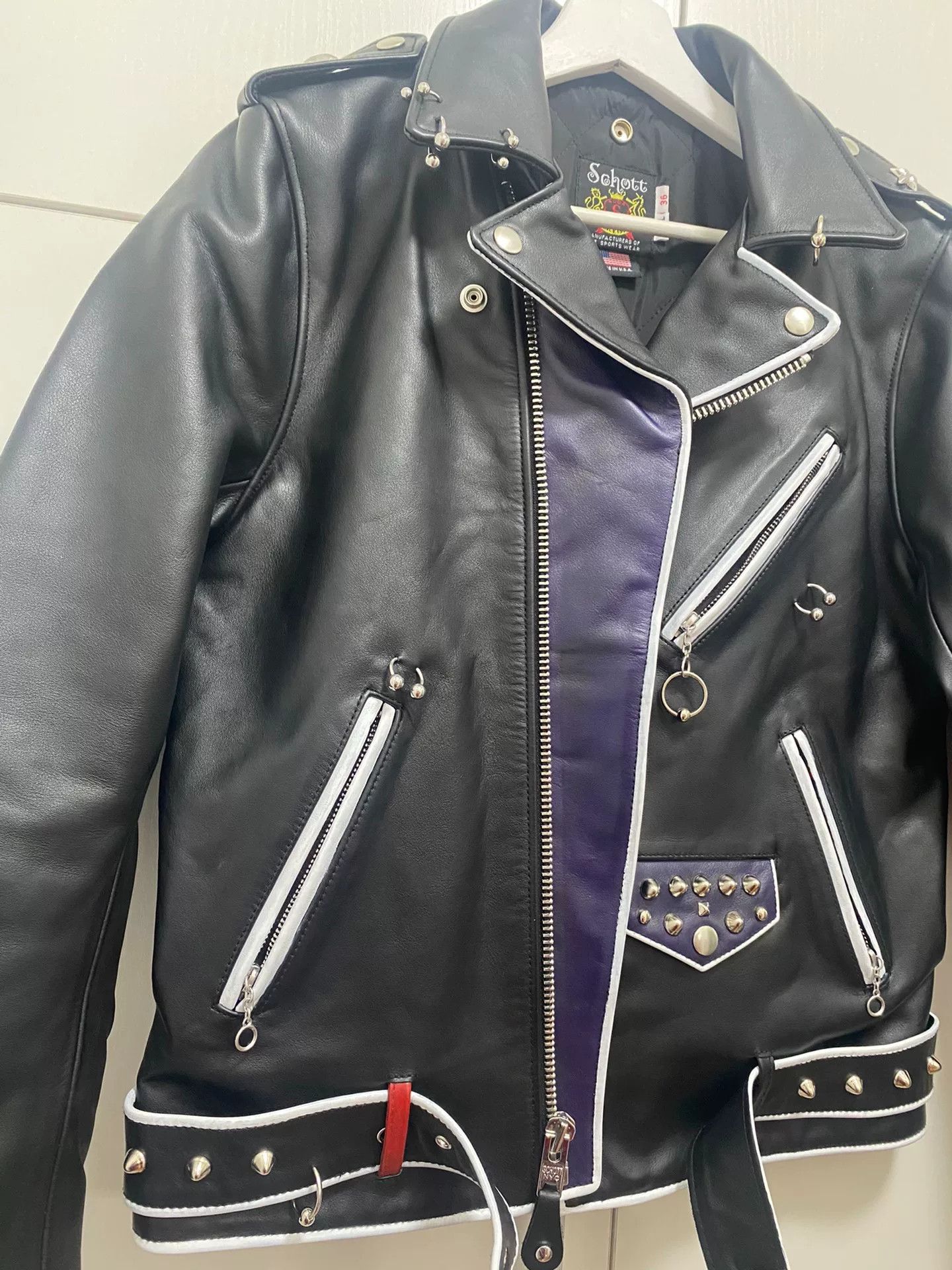 CGJoey Modified Black Metal Leather Jacket