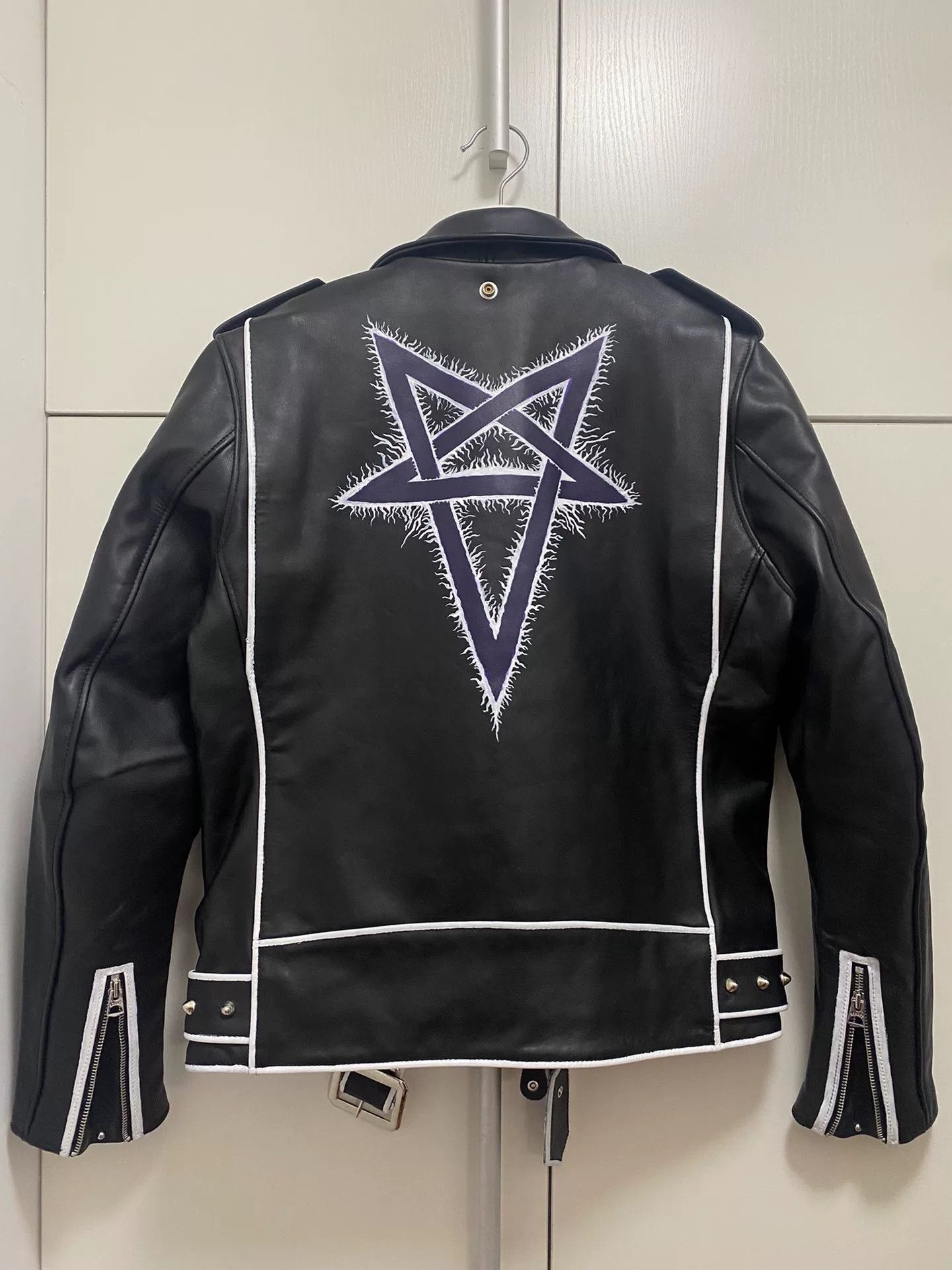 CGJoey Modified Black Metal Leather Jacket