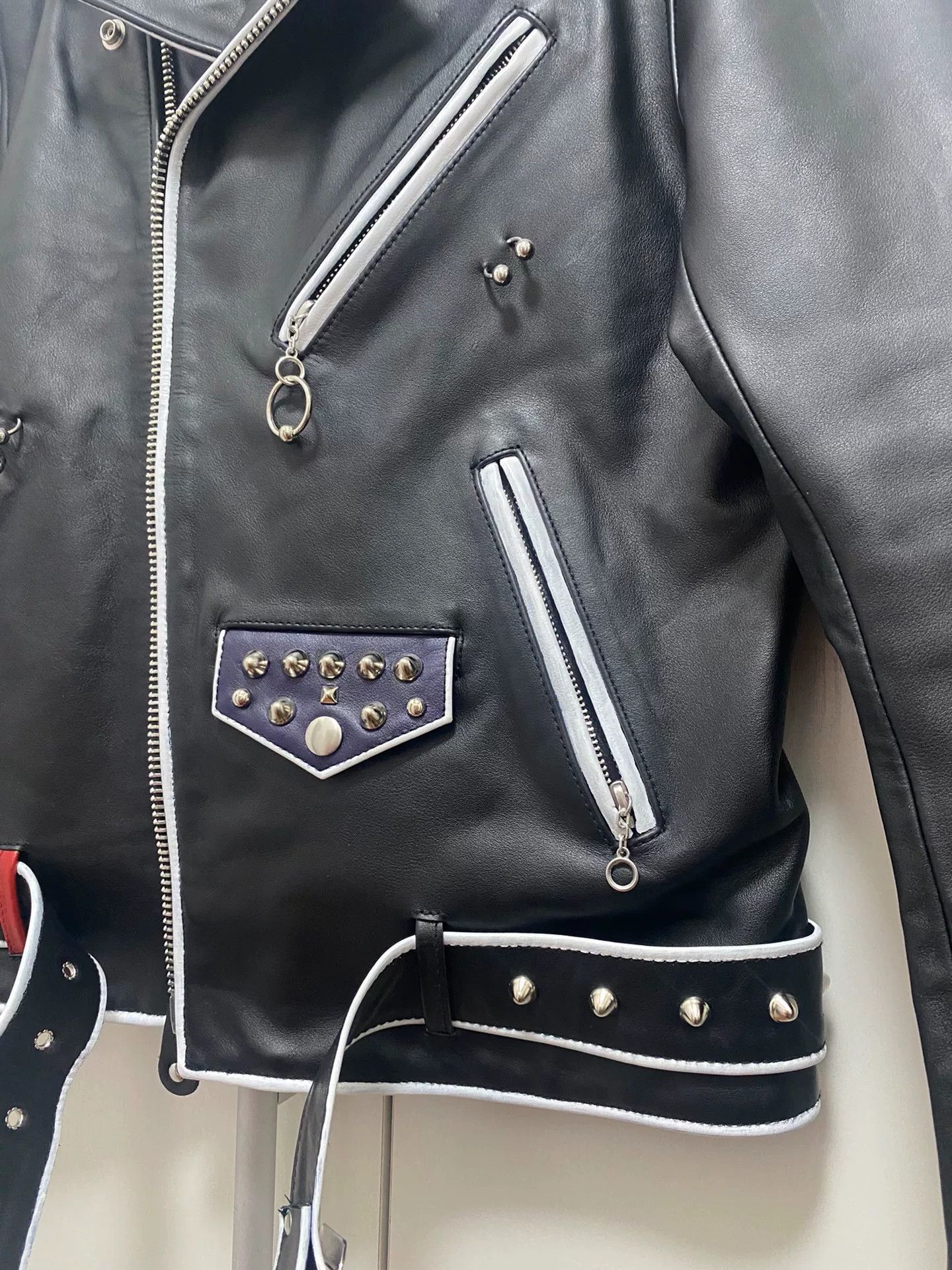 CGJoey Modified Black Metal Leather Jacket