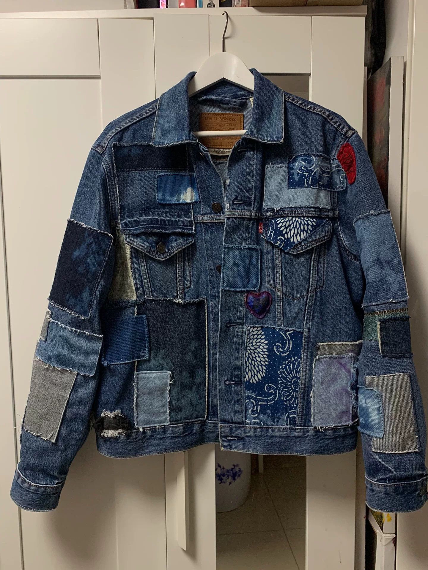 Levi's Vintage Clothing CGJoey Remake Boro Patch Denim Jacket Size US M / EU 48-50 / 2 - 2 Thumbnail