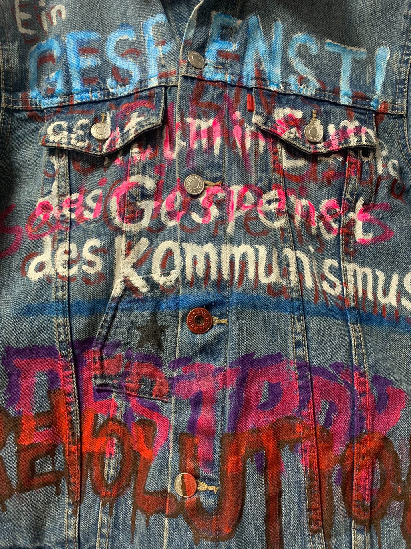 Tyler McGillivary CGJoey Hand-Painted Graffiti Denim Jacket Size US M / EU 48-50 / 2 - 5 Thumbnail