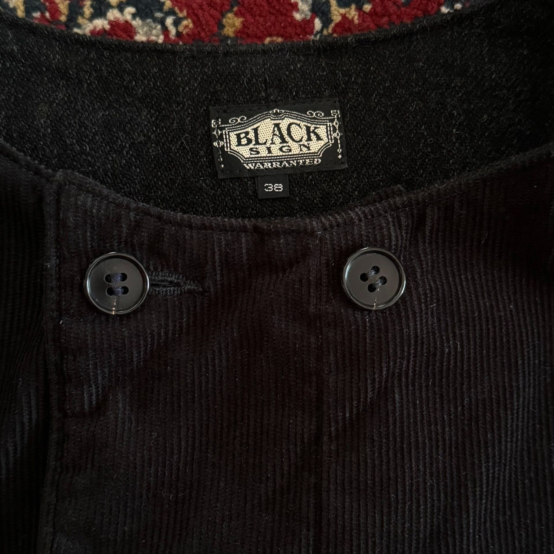 BLACK SIGN Black Corduroy Hunting Style Vest Size US M / EU 48-50 / 2 - 3 Thumbnail