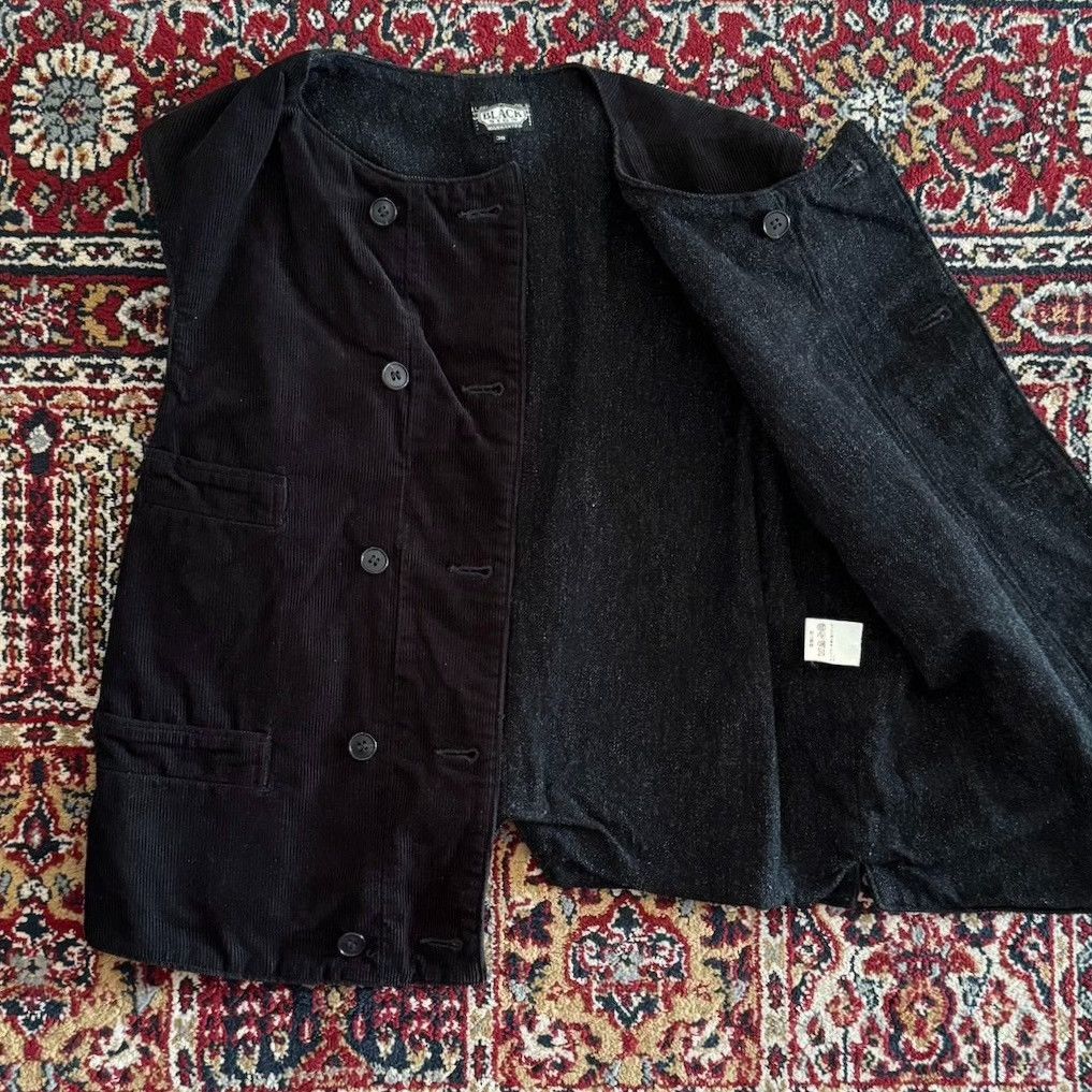 BLACK SIGN Black Corduroy Hunting Style Vest Size US M / EU 48-50 / 2 - 2 Thumbnail