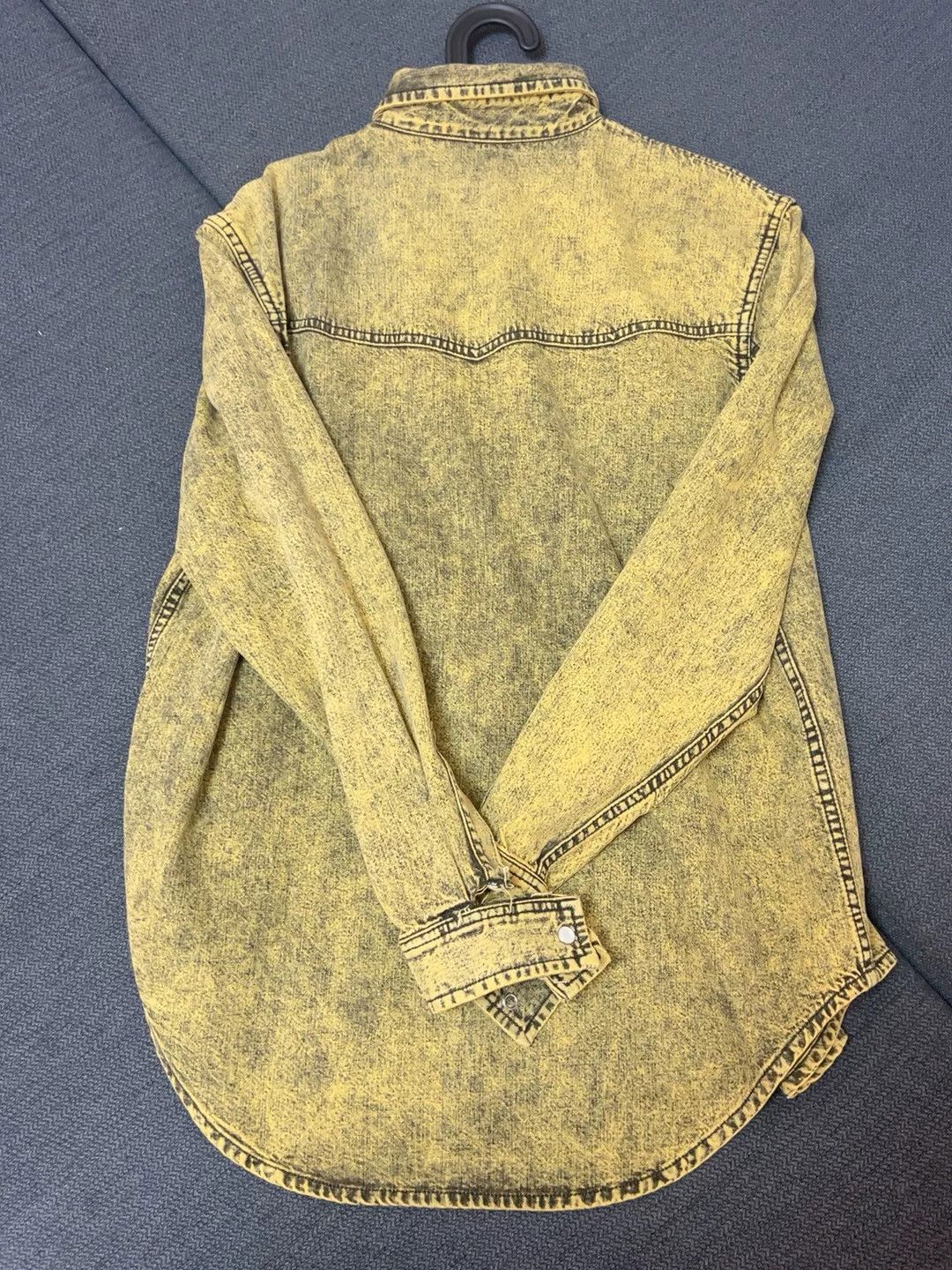Balenciaga Balenciaga Yellow Distressed Denim Jacket Size US M / EU 48-50 / 2 - 6 Thumbnail