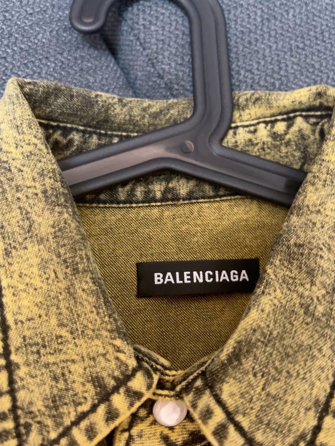 Balenciaga Balenciaga Yellow Distressed Denim Jacket Size US M / EU 48-50 / 2 - 2 Thumbnail