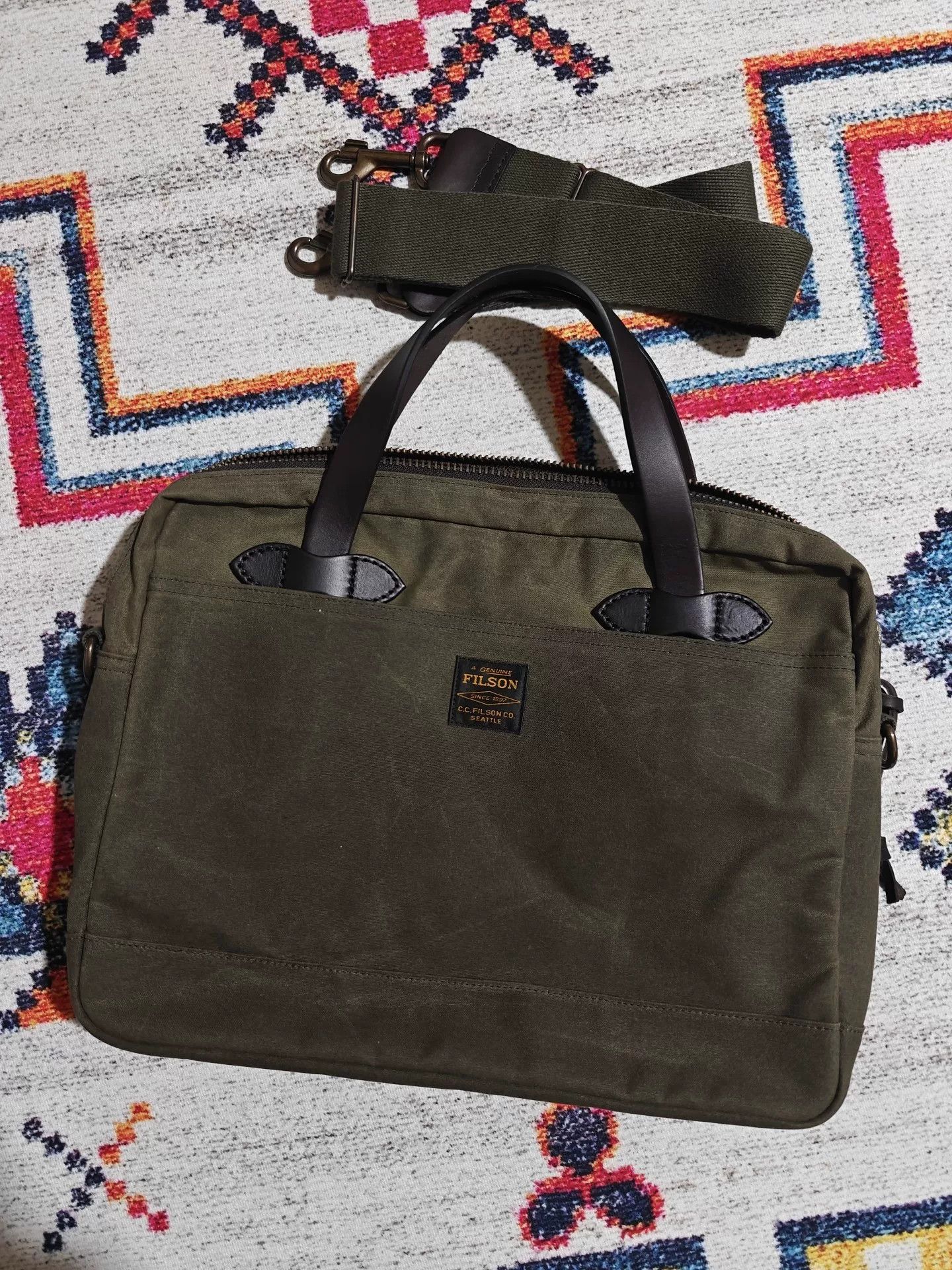 Filson Filson Millerain Waxed Canvas Briefcase Size ONE SIZE - 4 Thumbnail
