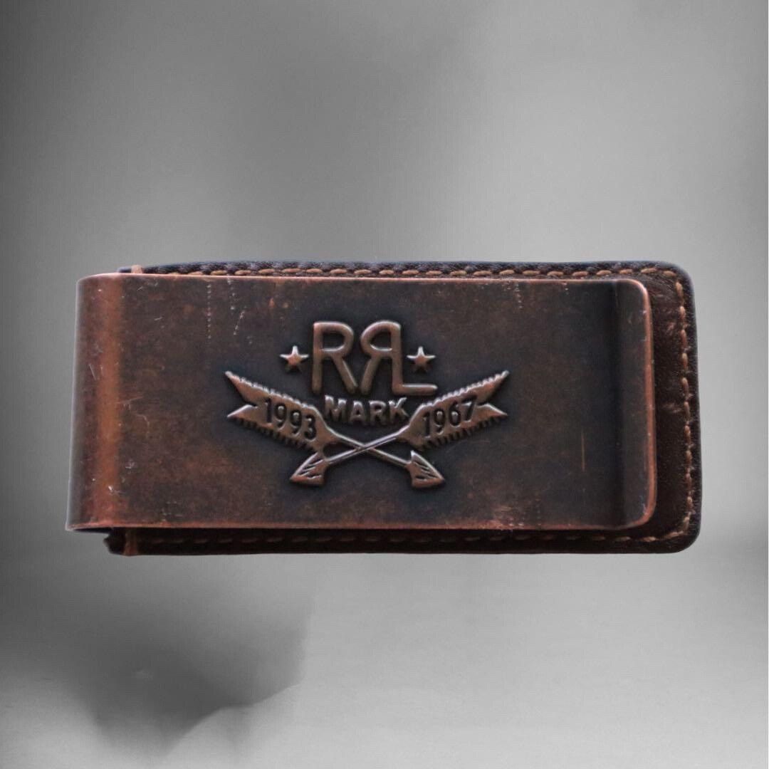 RRL Ralph Lauren RRL Brass Leather Arrow Logo Money Clip Size ONE SIZE - 4 Thumbnail