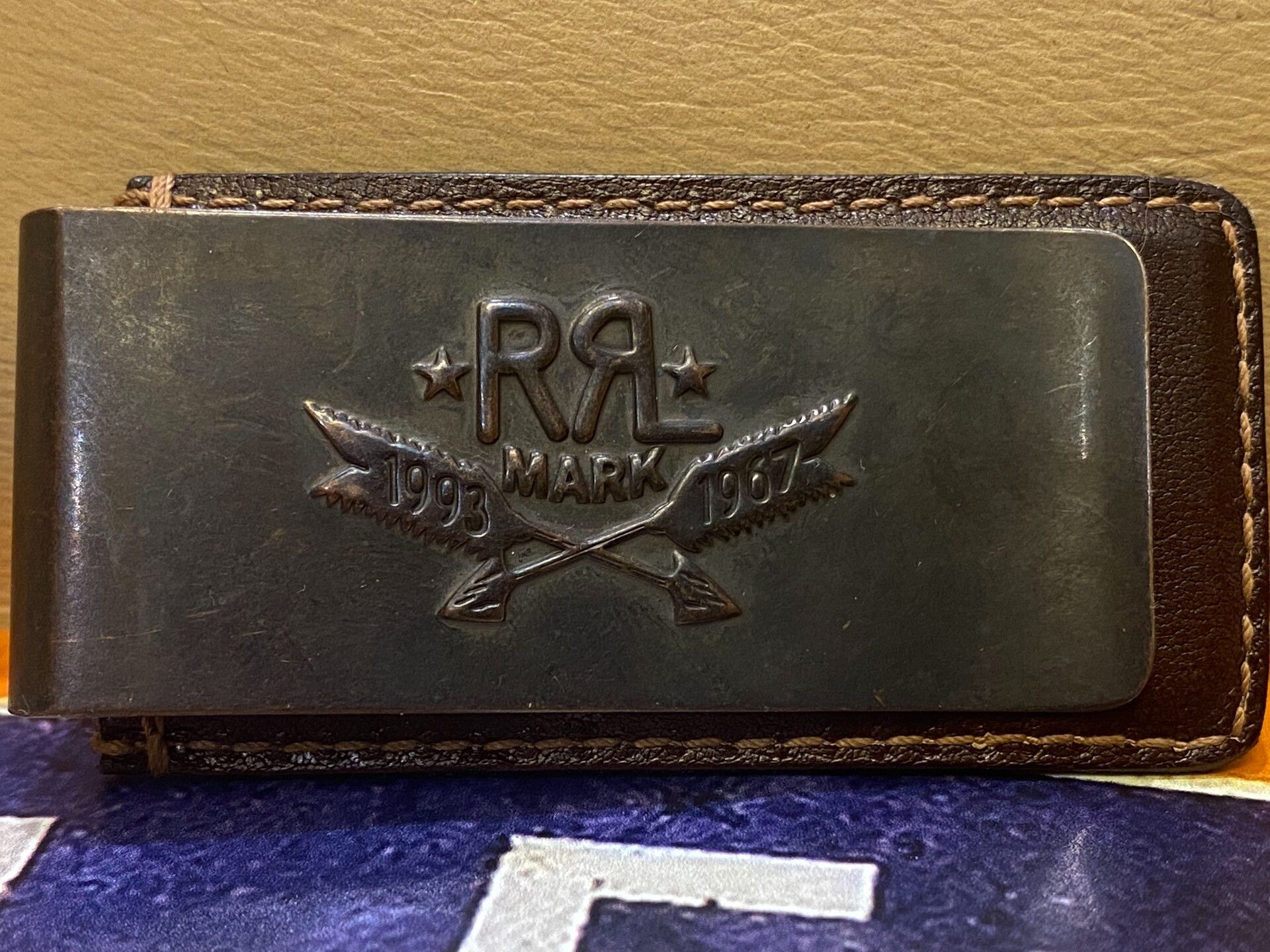 RRL Ralph Lauren RRL Brass Leather Arrow Logo Money Clip Size ONE SIZE - 2 Thumbnail