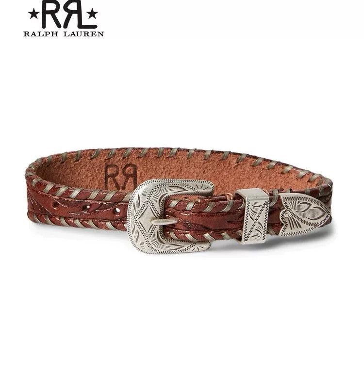 RRL Ralph Lauren Double RL RRL Hand-Carved Leather Bracelet Size ONE SIZE - 3 Thumbnail