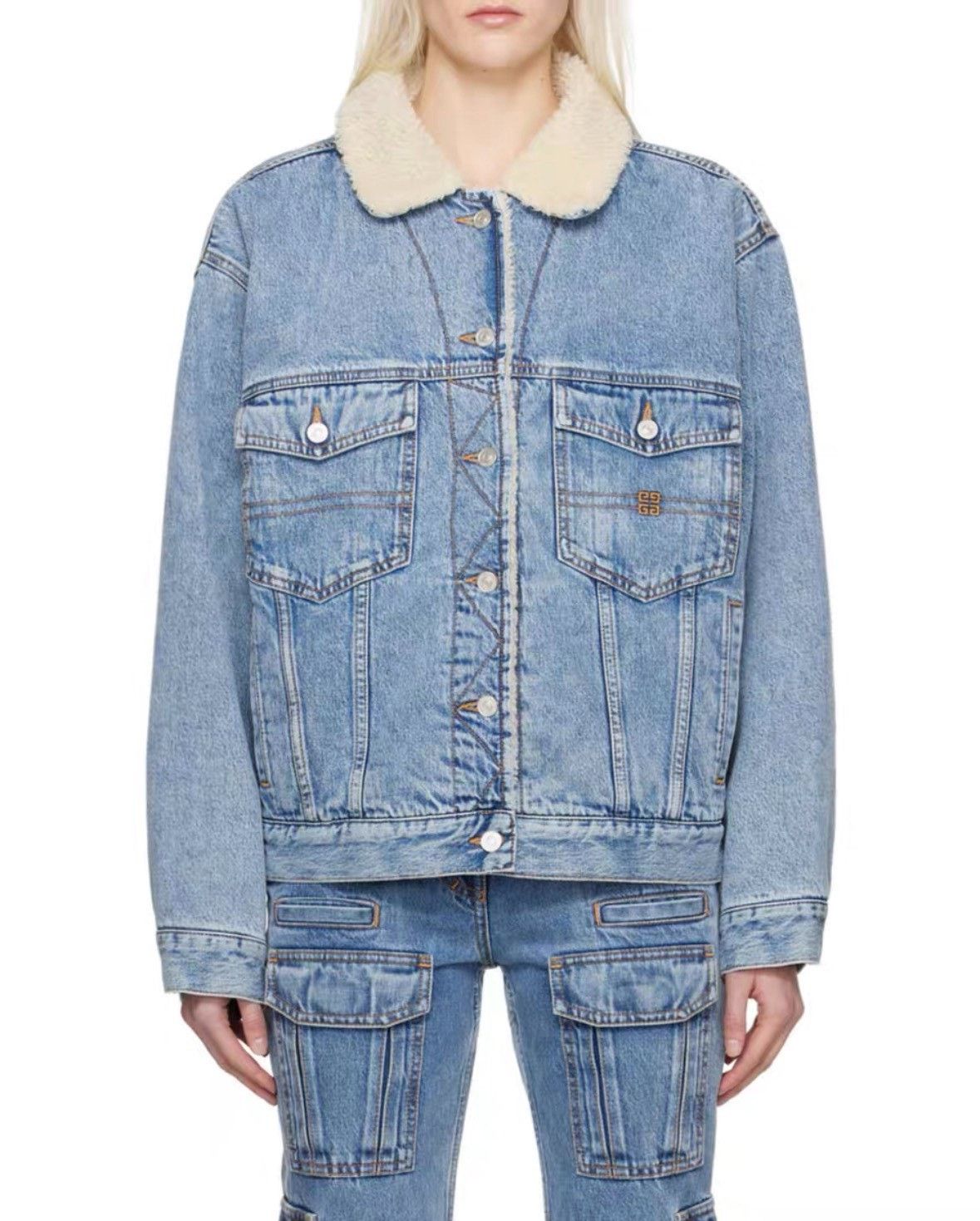 Givenchy Givenchy Oversized Single-Breasted Denim Jacket Size US S / EU 44-46 / 1 - 3 Thumbnail
