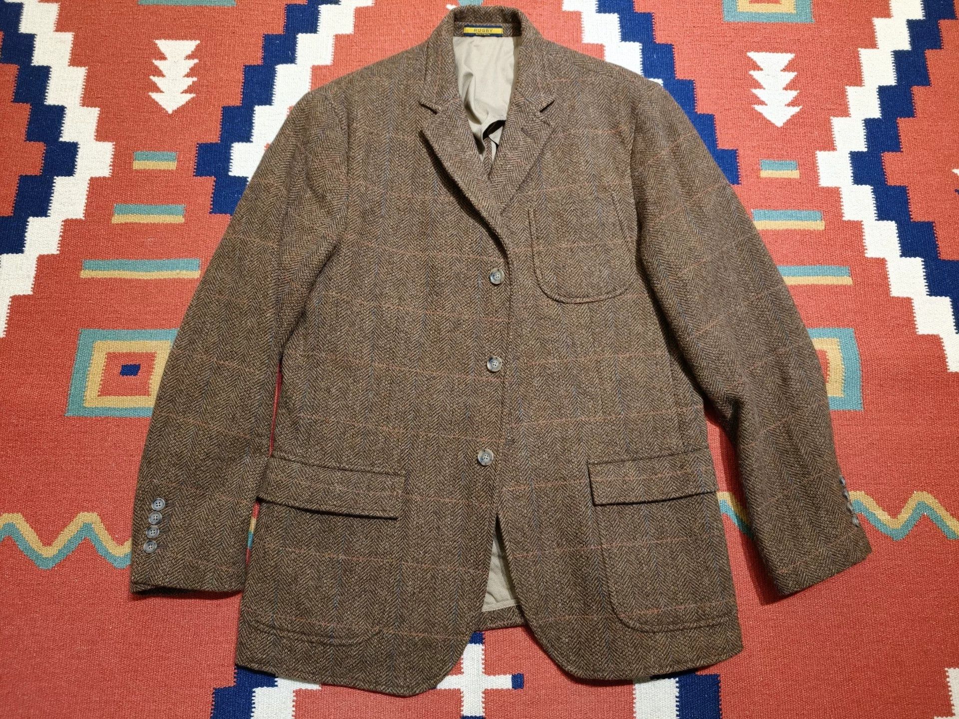 Rugby Ralph Lauren RL Rugby Wool Plaid Blazer Size US L / EU 52-54 / 3 - 2 Thumbnail