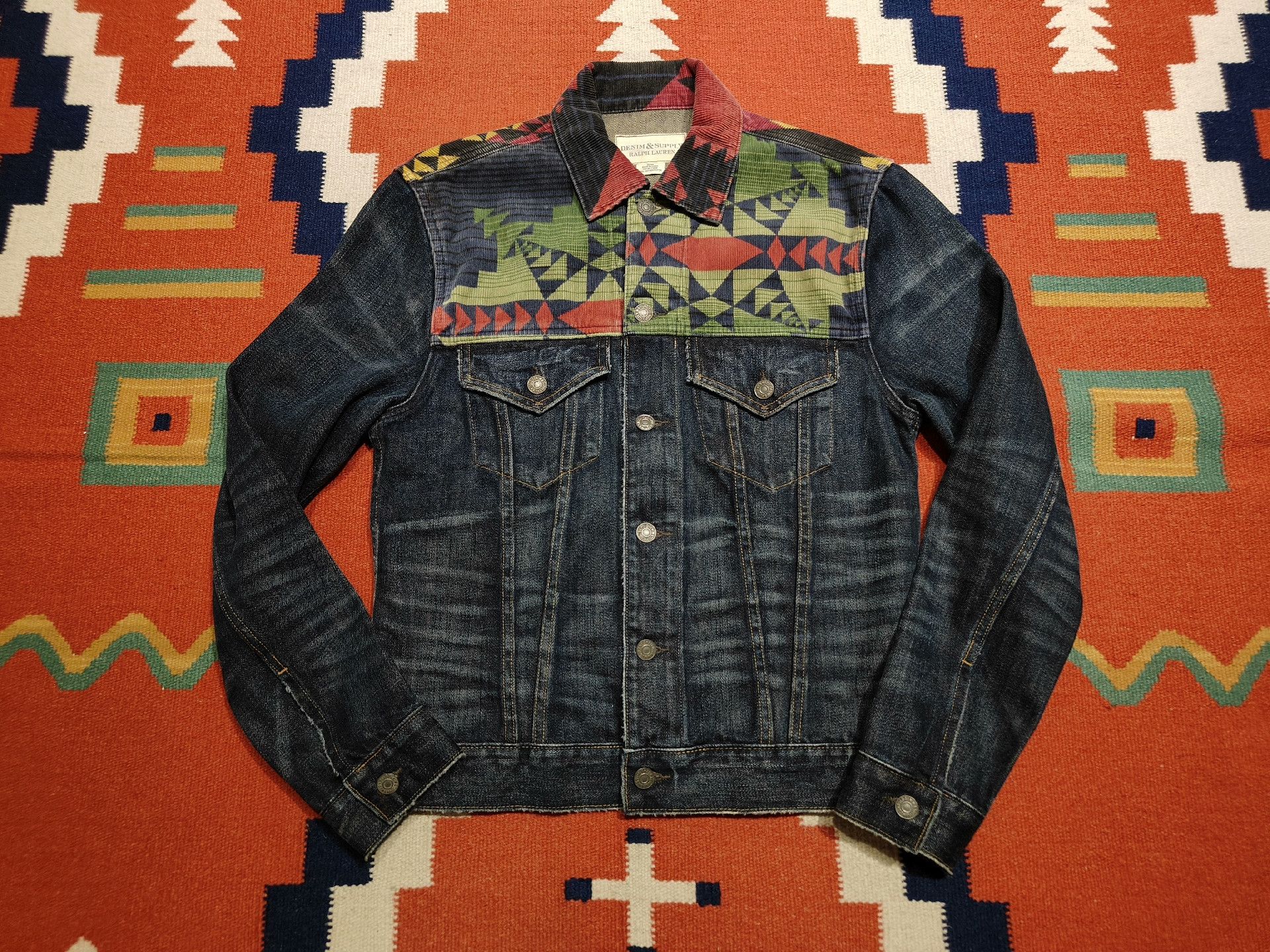 RRL Ralph Lauren Ralph Lauren RRL Southwest Patchwork Denim Jacket Size US M / EU 48-50 / 2 - 7 Thumbnail