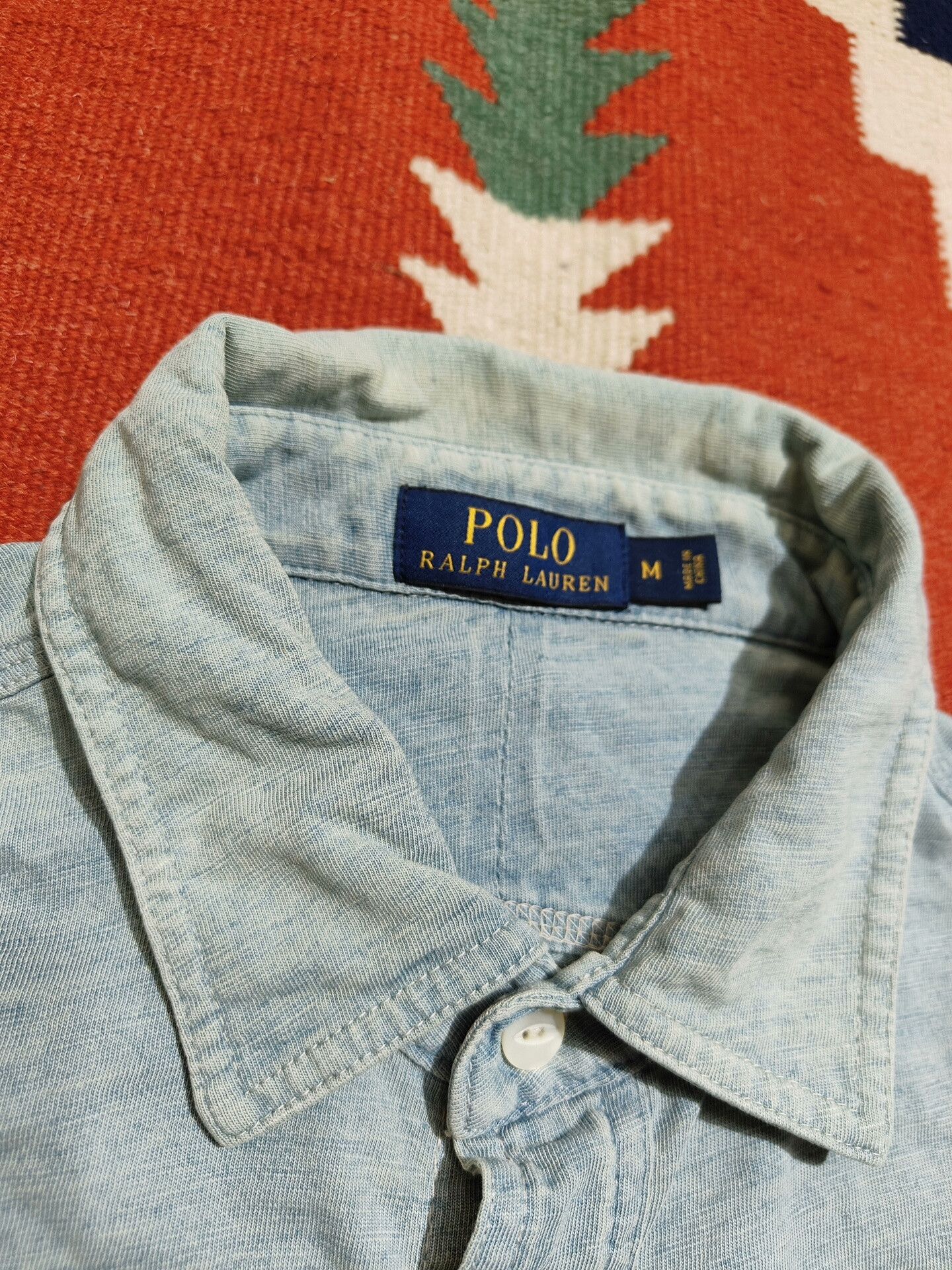RRL Ralph Lauren RRL Ralph Lauren Knit Denim Work Shirt Size US M / EU 48-50 / 2 - 3 Thumbnail