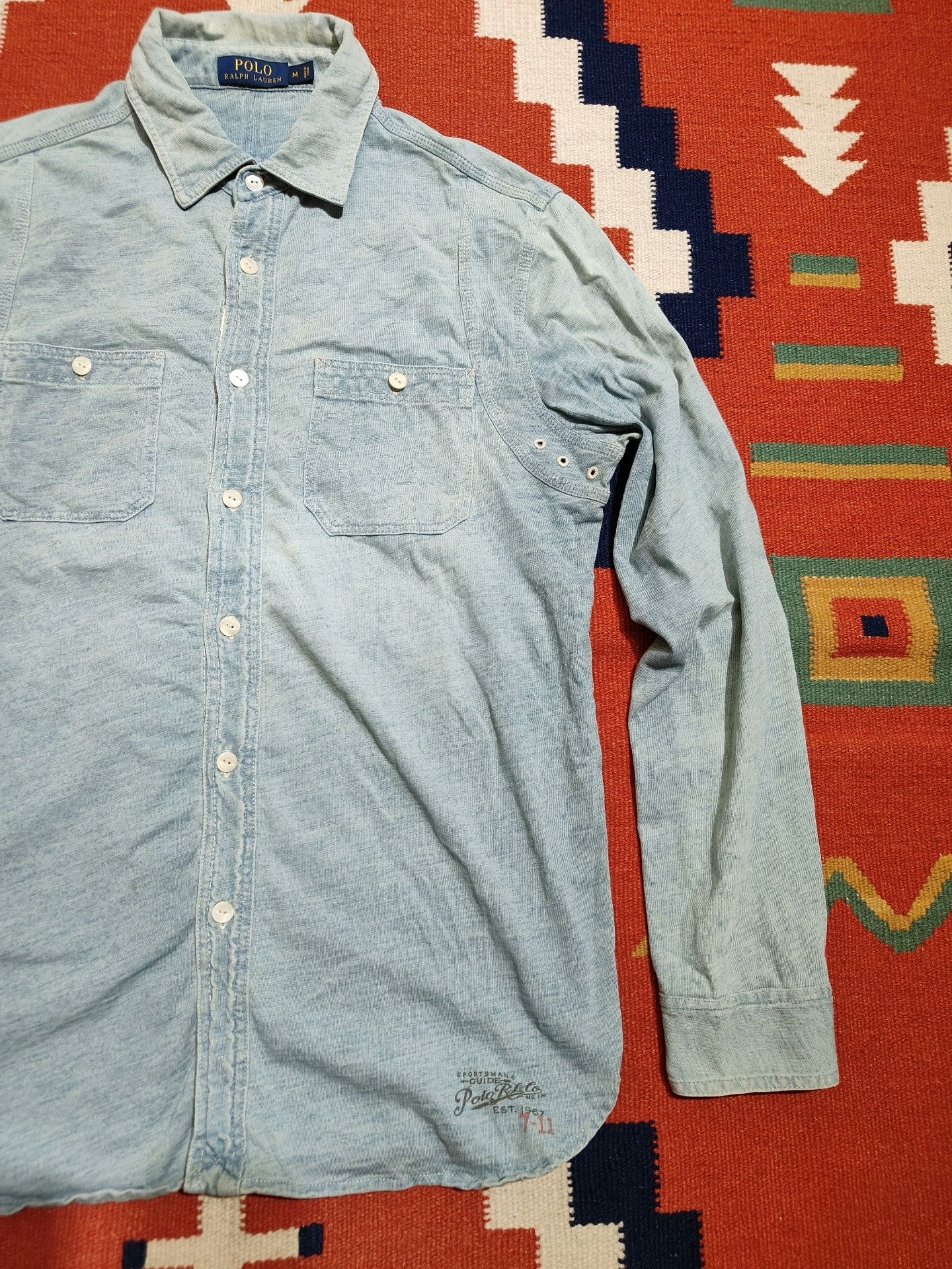 RRL Ralph Lauren RRL Ralph Lauren Knit Denim Work Shirt Size US M / EU 48-50 / 2 - 2 Thumbnail