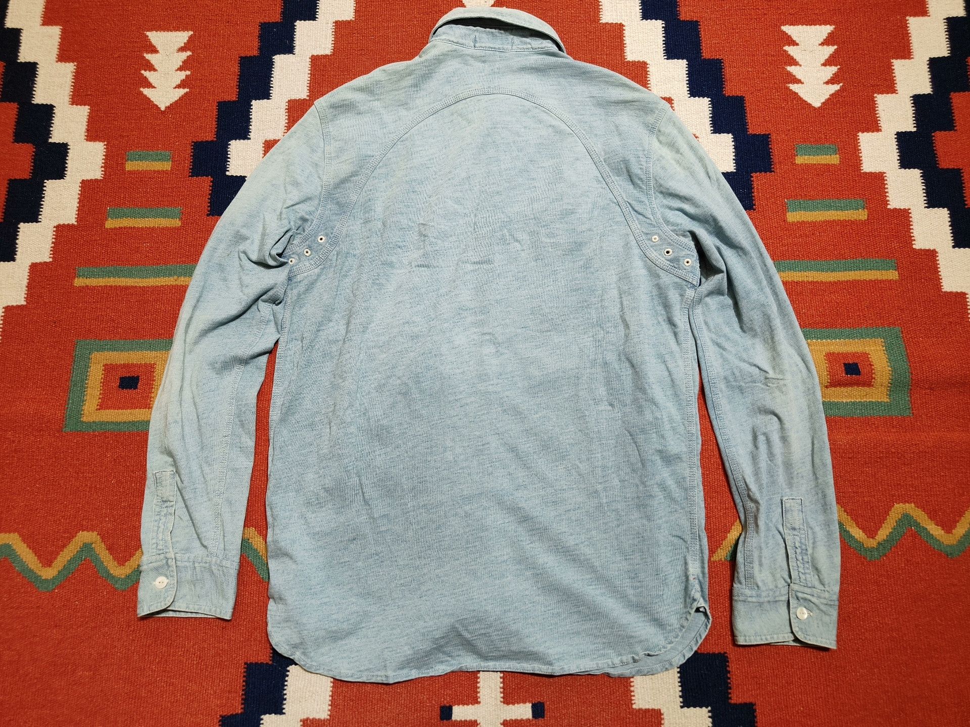 RRL Ralph Lauren RRL Ralph Lauren Knit Denim Work Shirt Size US M / EU 48-50 / 2 - 5 Thumbnail