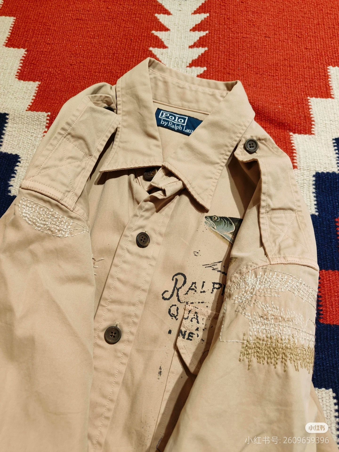 RRL Ralph Lauren RRL Patchwork Fishing Graffiti Short Sleeve Shirt Size US M / EU 48-50 / 2 - 6 Thumbnail