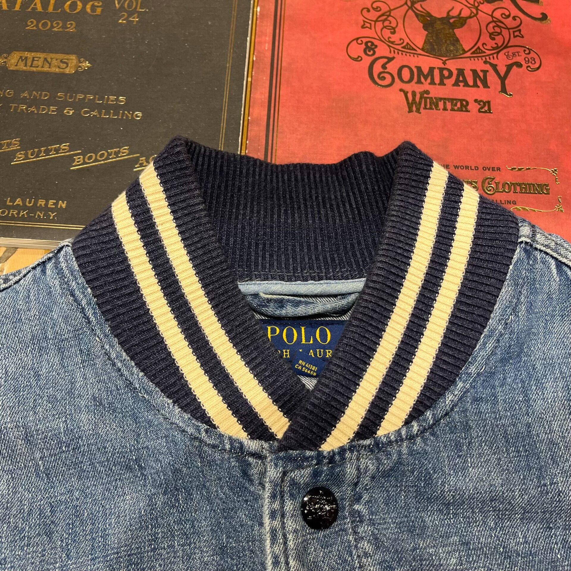 RRL Ralph Lauren Double RL Ralph Lauren Denim Baseball Jacket Size US M / EU 48-50 / 2 - 5 Thumbnail
