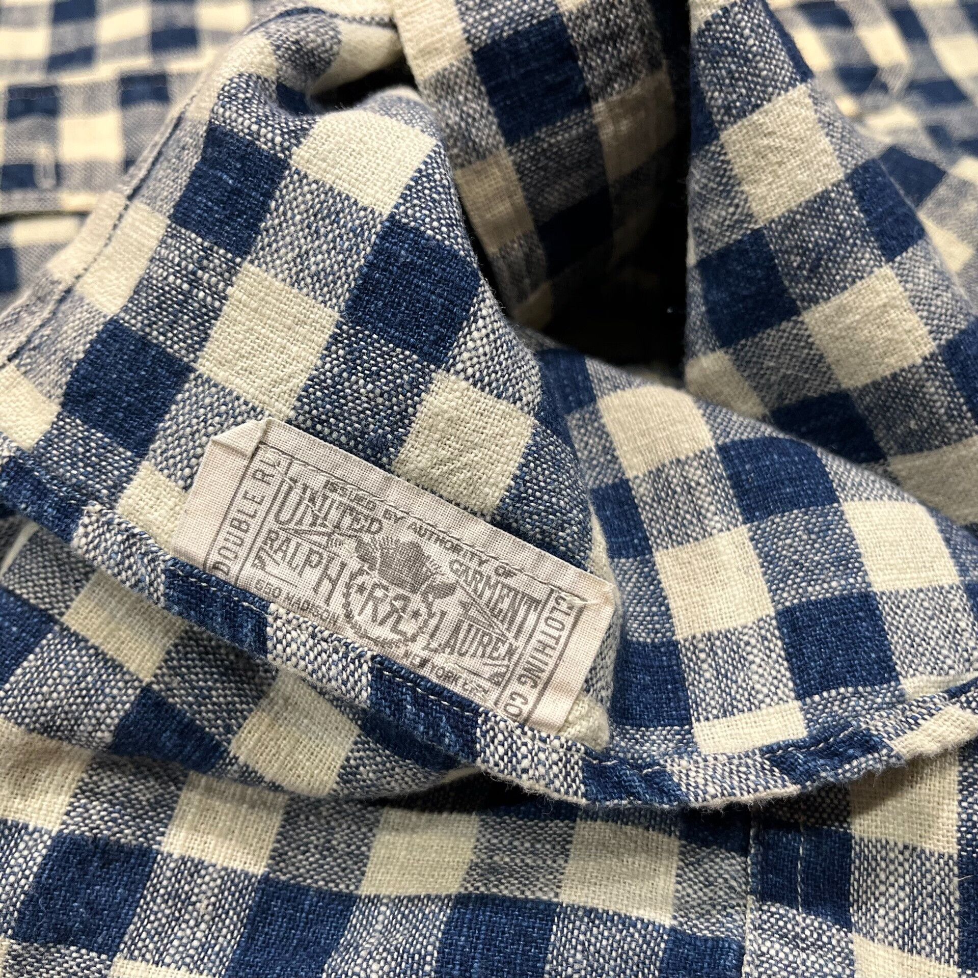 RRL Ralph Lauren RRL Linen Distressed Patch Plaid Shirt Size US M / EU 48-50 / 2 - 4 Thumbnail