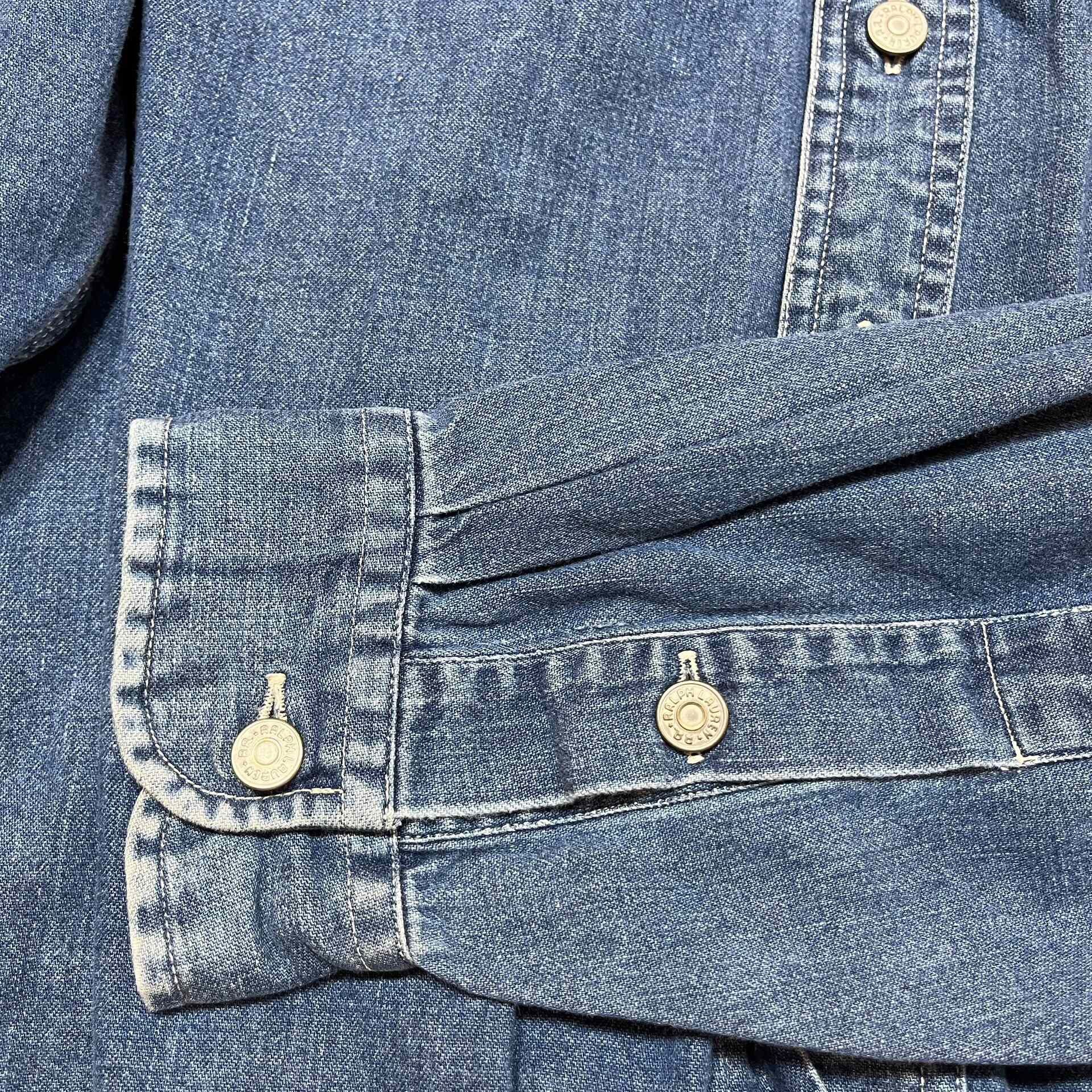RRL Ralph Lauren RRL Vintage Denim Shirt Size US L / EU 52-54 / 3 - 6 Thumbnail
