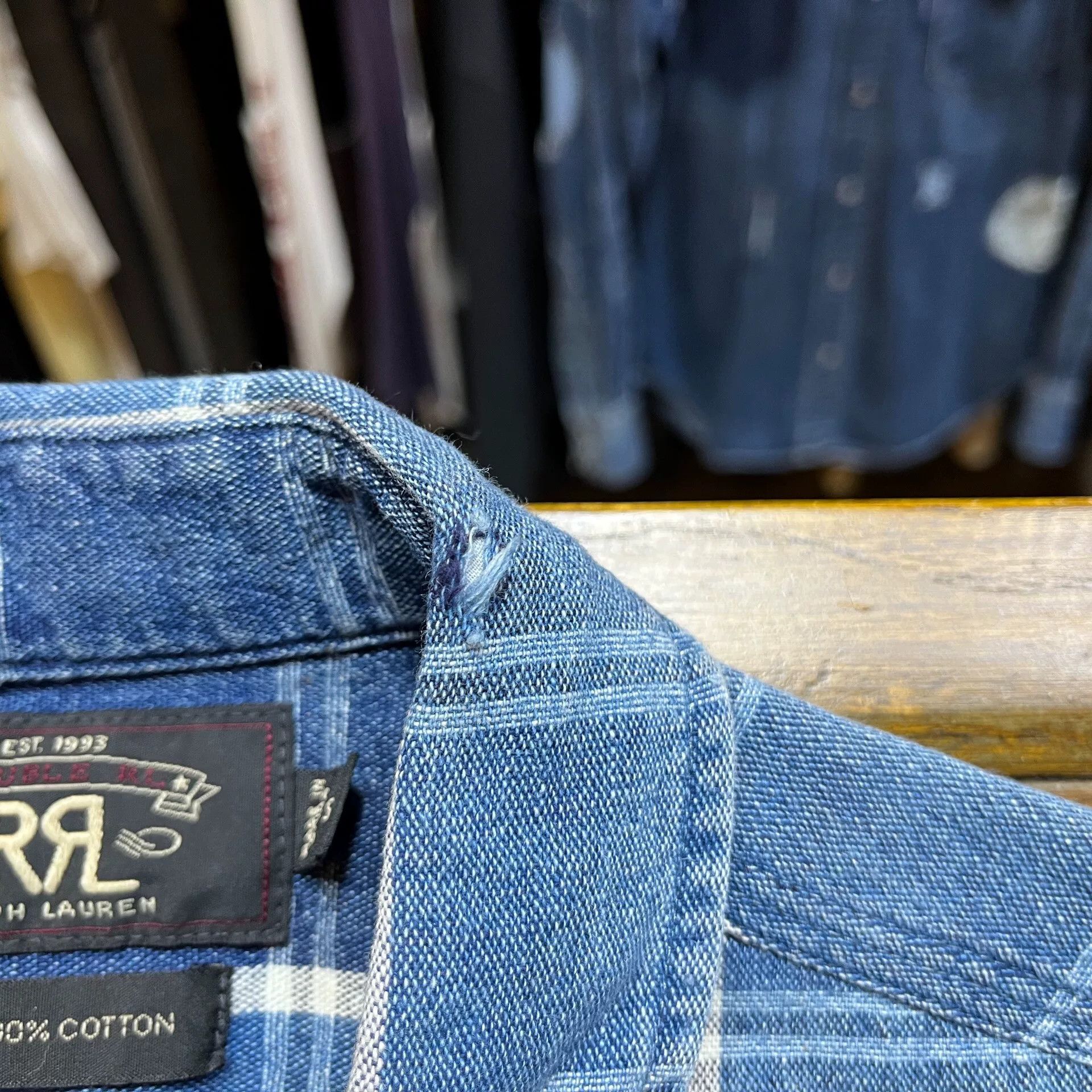 RRL Ralph Lauren RRL Vintage Washed Work Shirt Size US S / EU 44-46 / 1 - 9 Thumbnail